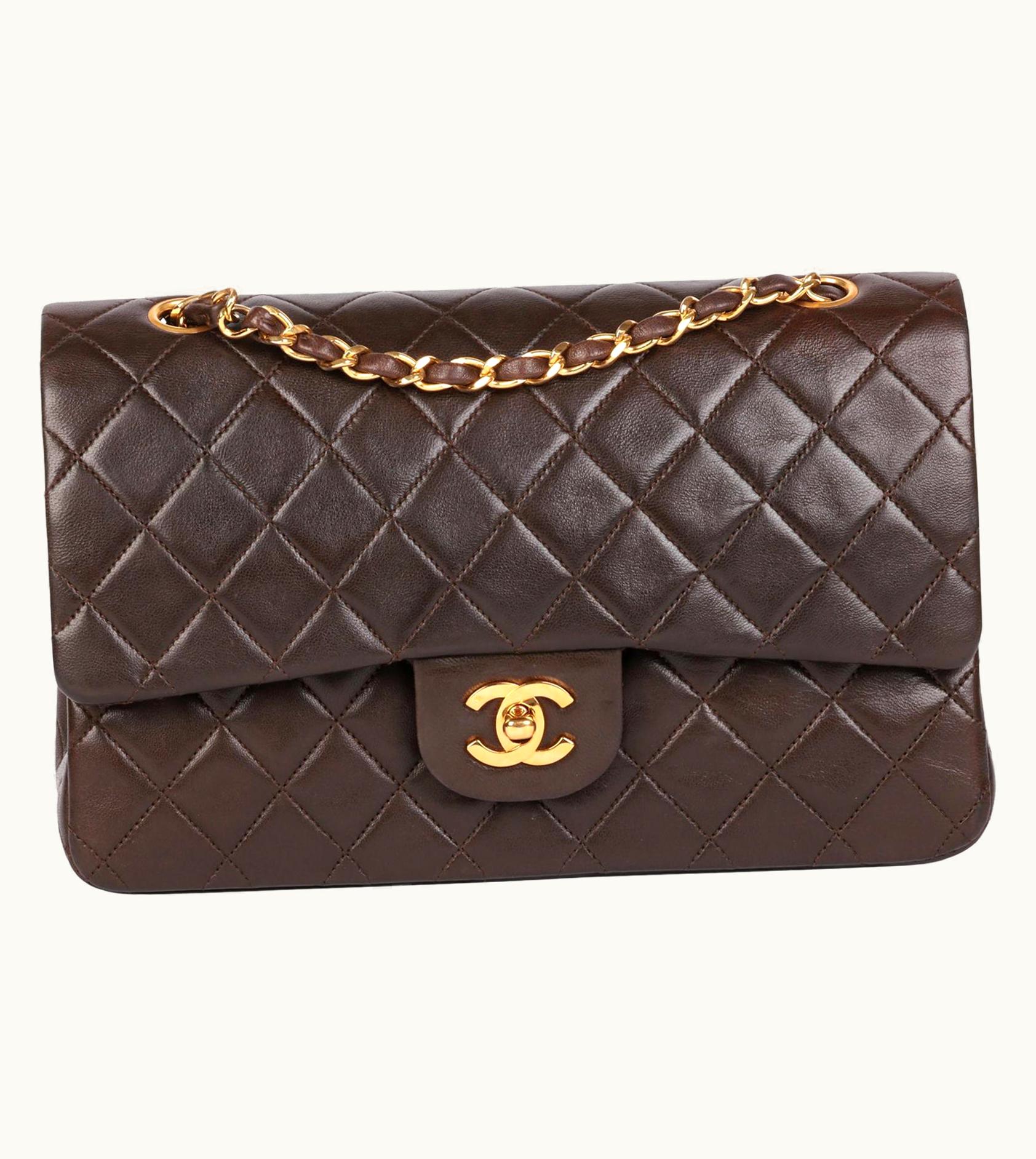 Chanel Chanel Brown Quilted Lambskin Vintage Medium Classic Double Flap Bag