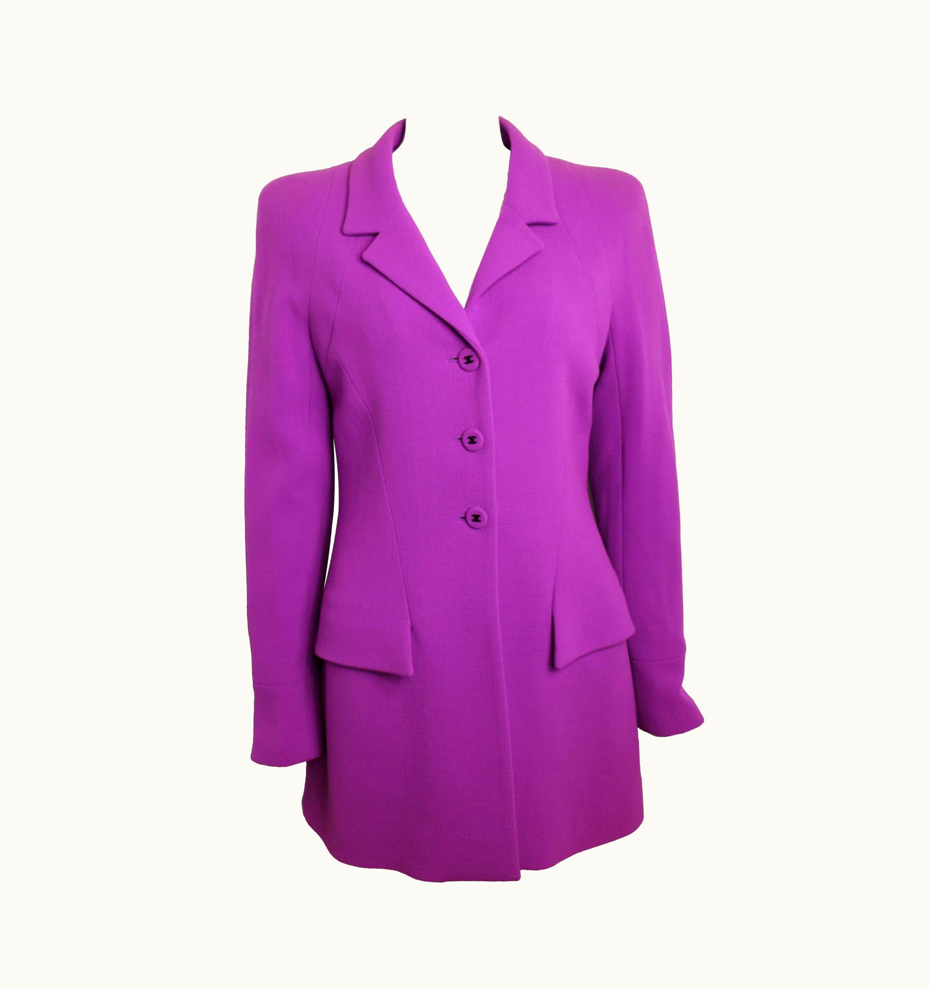 Chanel Unworn Fall 1997 Chanel Purple Boucle Wool Jacket
