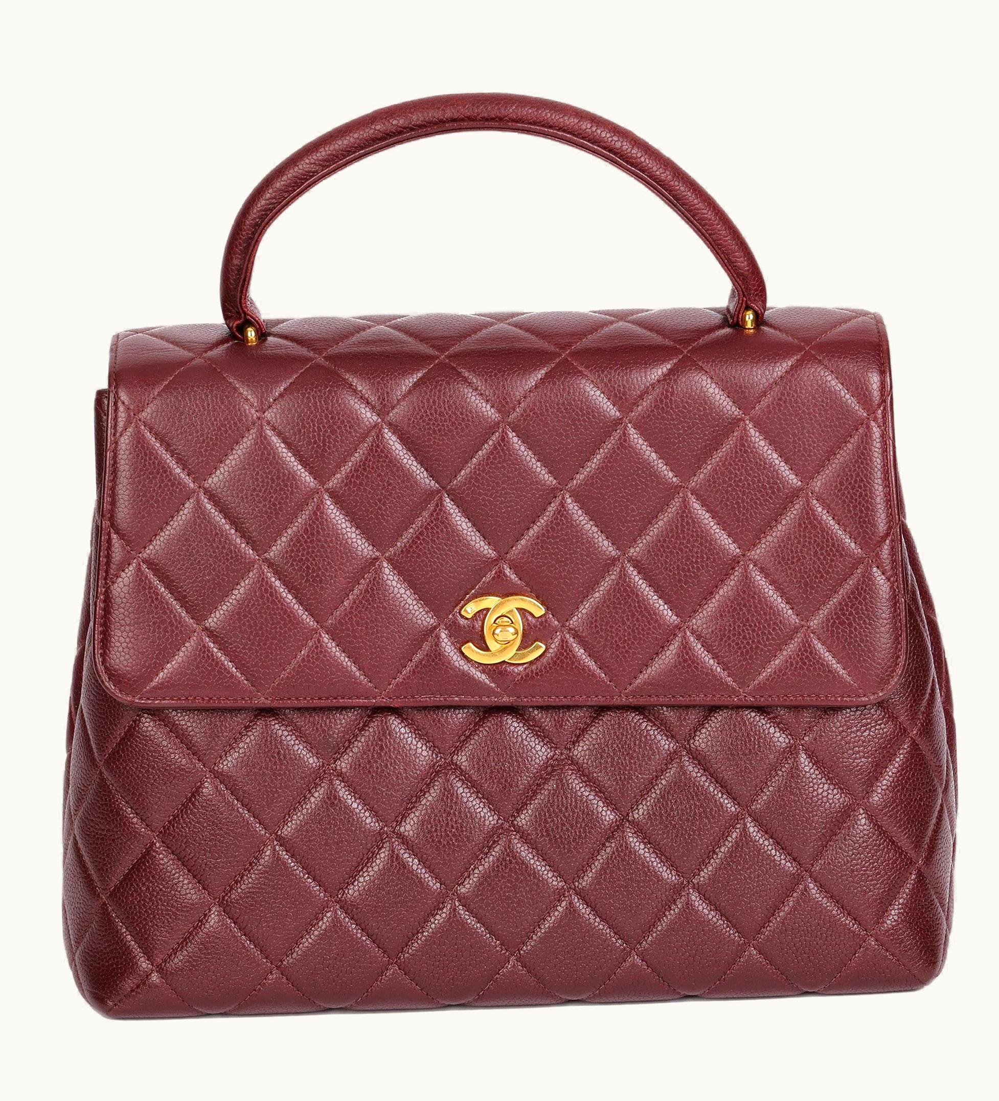 Chanel Chanel Bordeaux Quilted Caviar Leather Vintage Classic Kelly