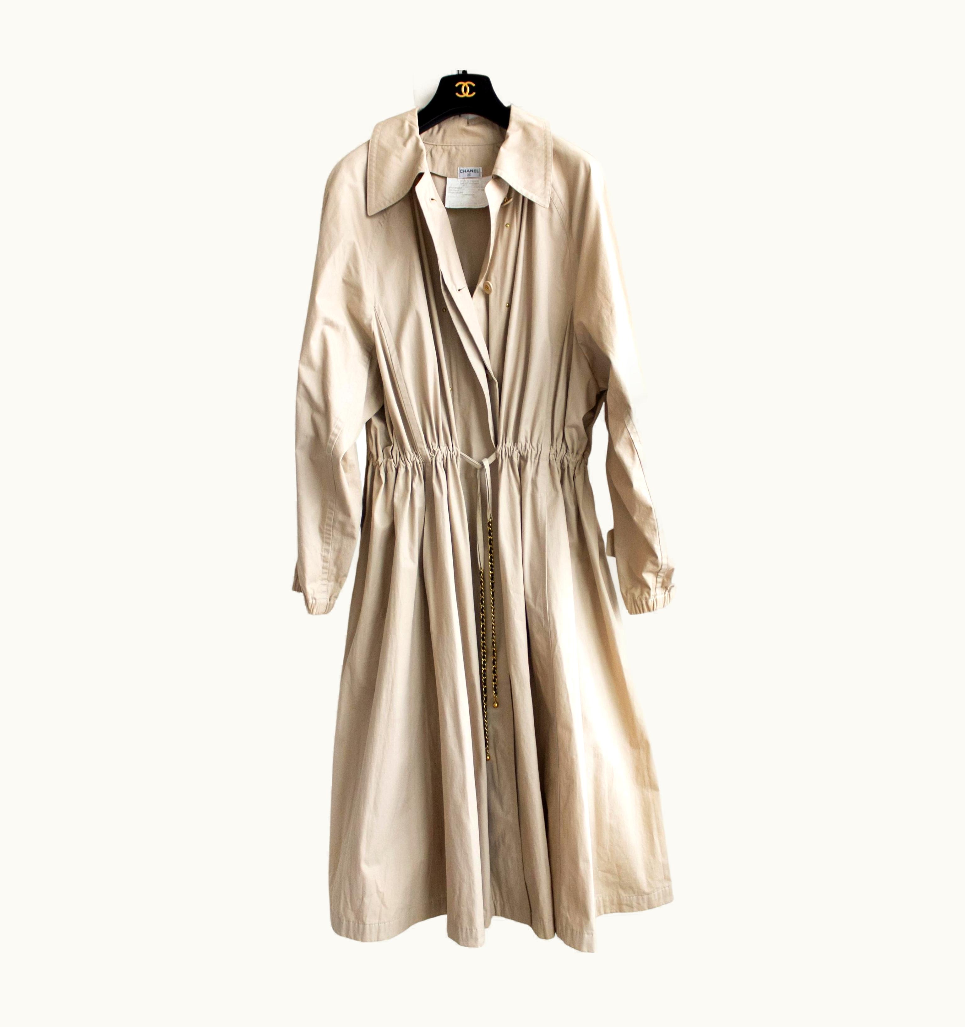 Chanel Rare Chanel Vintage Spring 1994 Beige Runway 94p Oversized Trench Coat