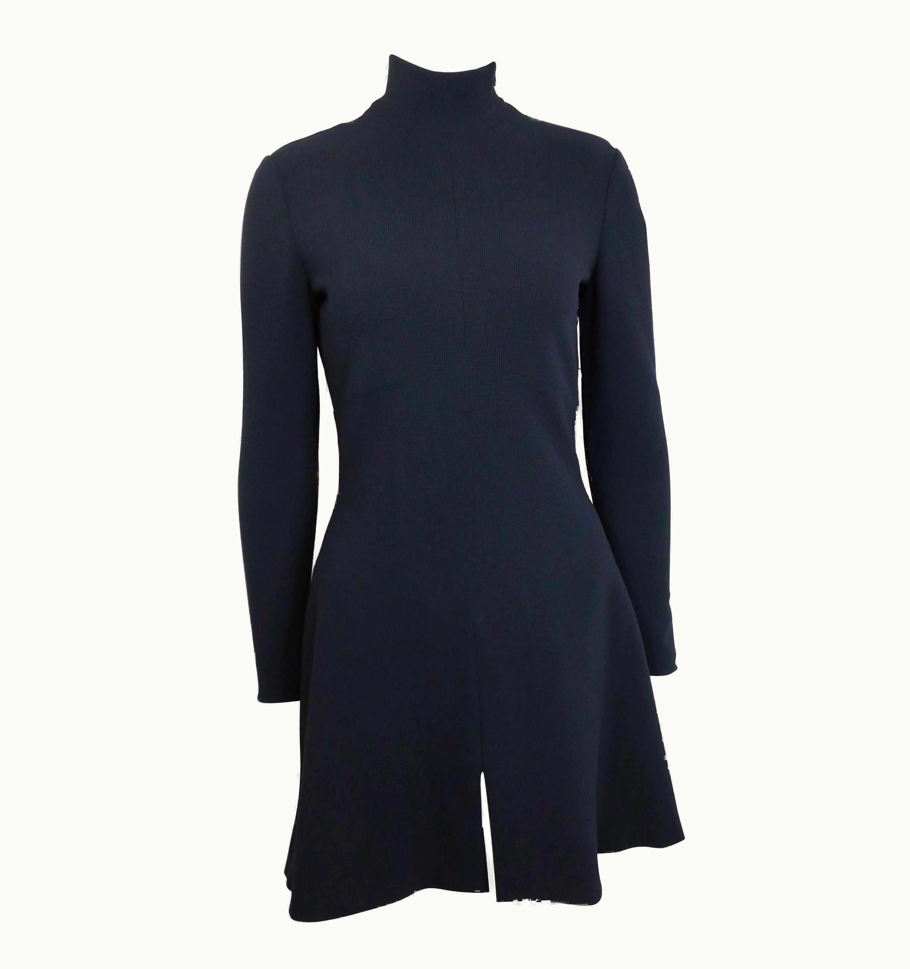 Chanel Vintage 1995 Chanel Black High Neck Long Sleeves Dress