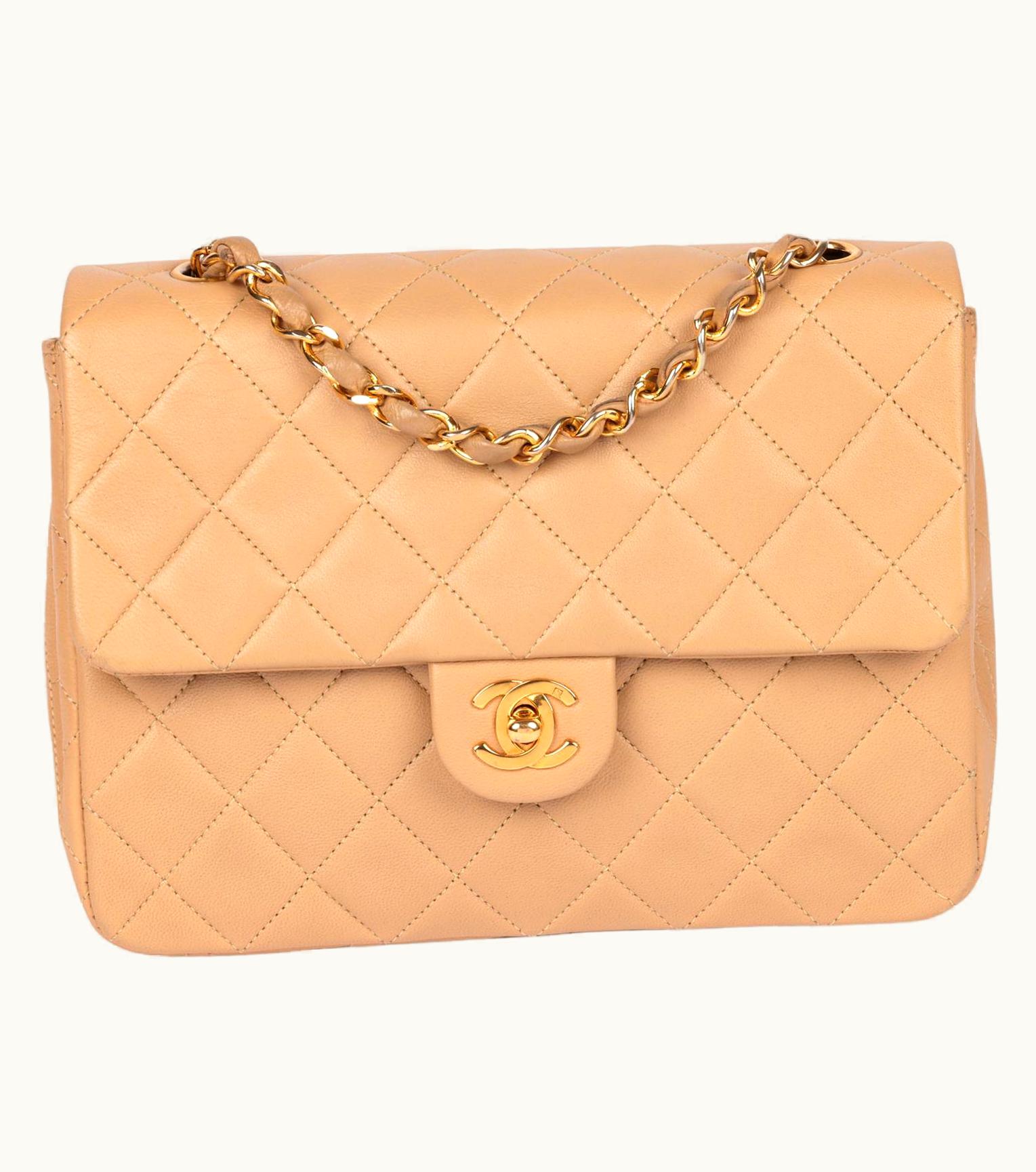 Chanel Chanel Beige Quilted Lambskin Vintage Square Mini Flap Bag UZ0591642