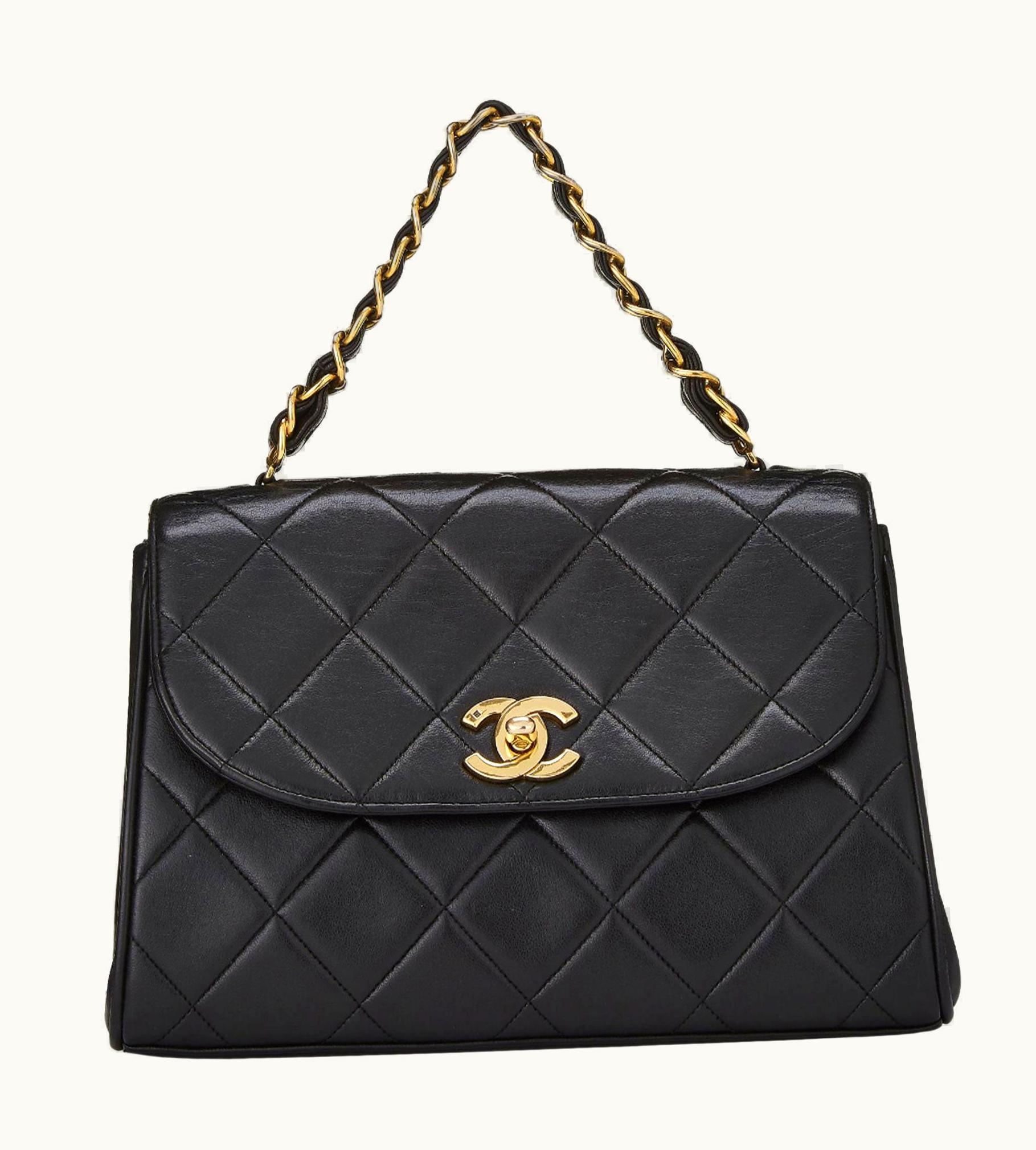 Chanel Chanel Black Vintage 90' Quilted Lambskin Tote Bag