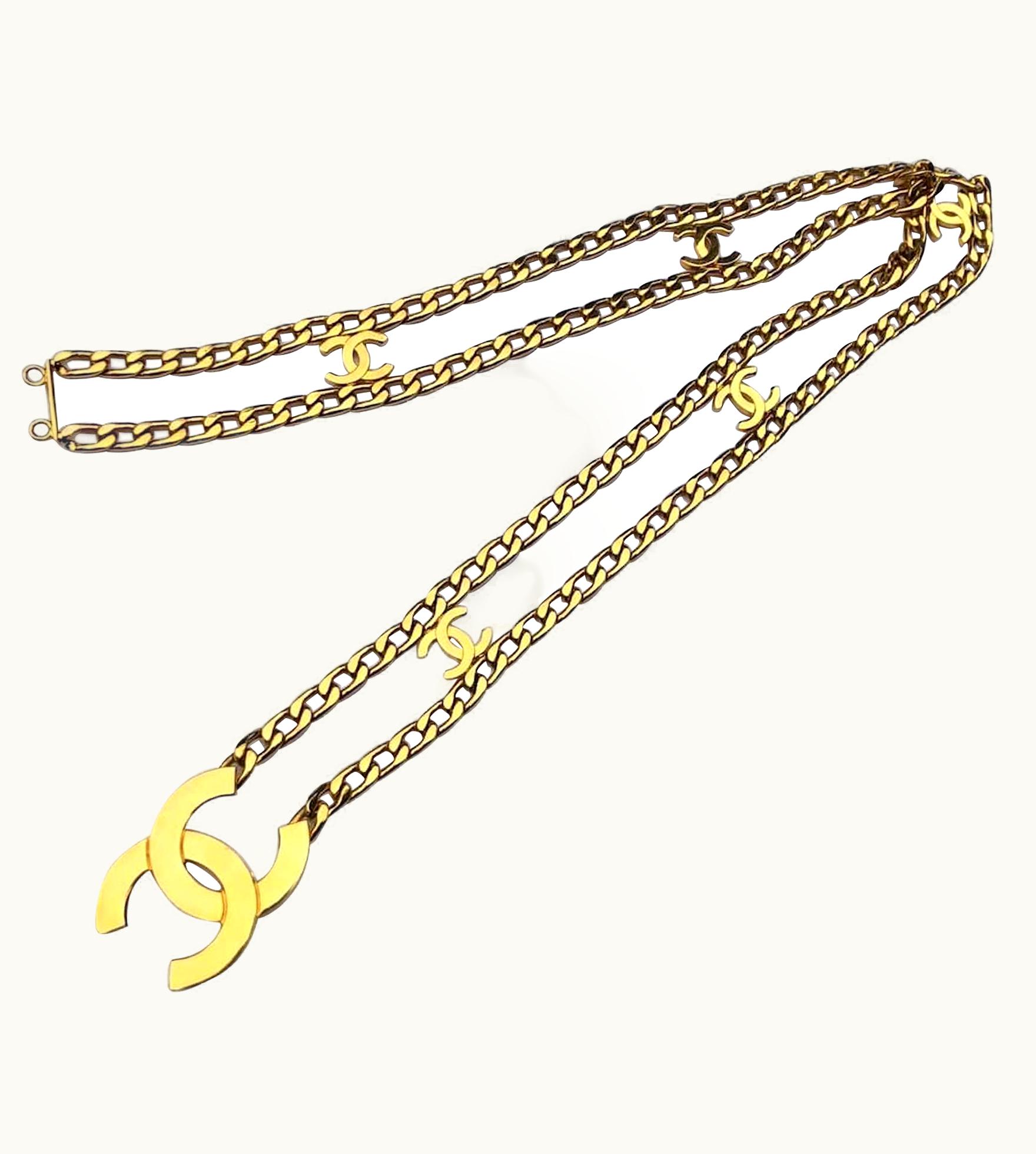 Chanel Chanel 1997 Cc Logos Double Chain Belt Vintage Very Rare