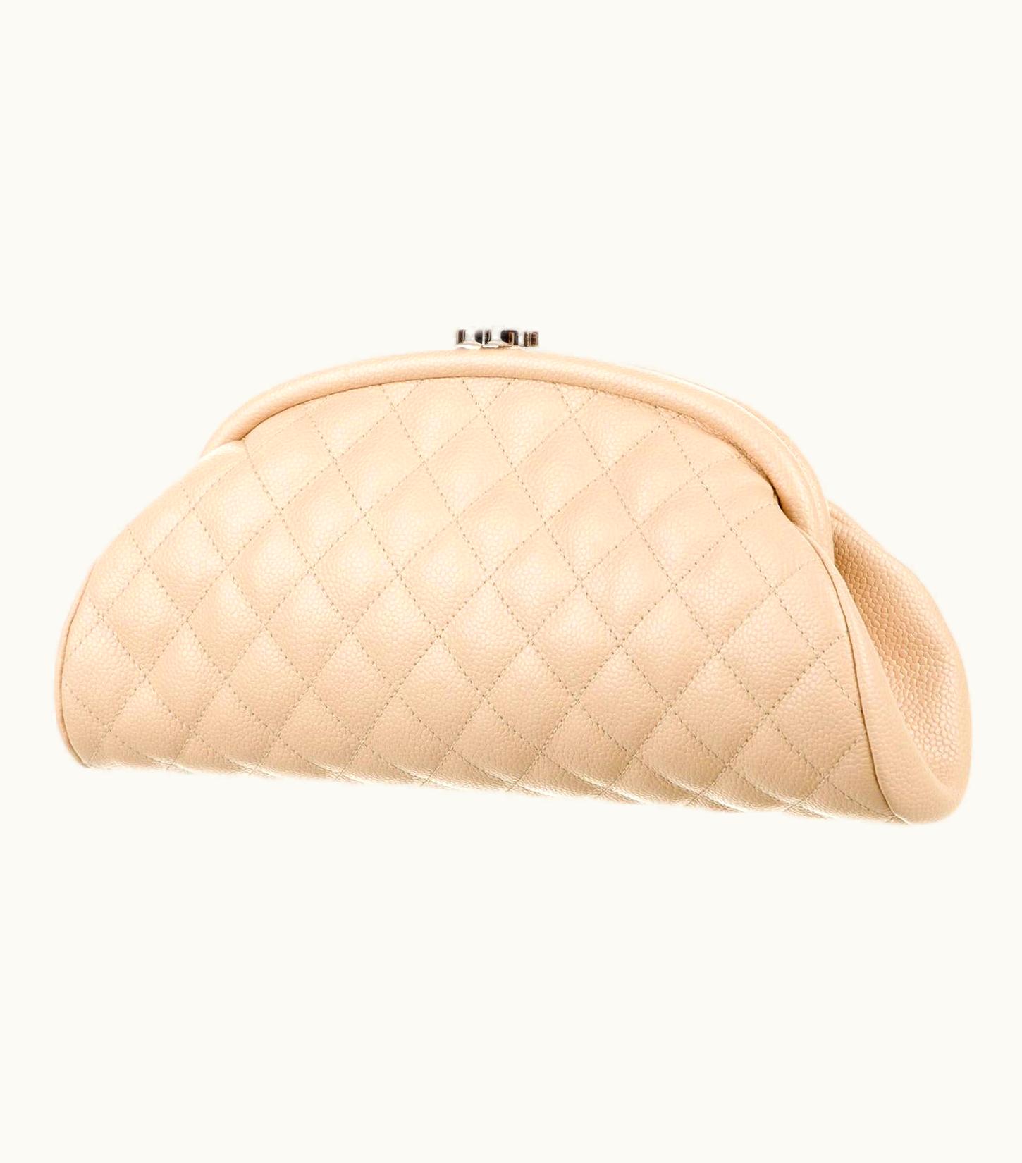 Chanel Chanel Classic Vintage Beige Cc Diamond Quilted Caviar Timeless Clutch