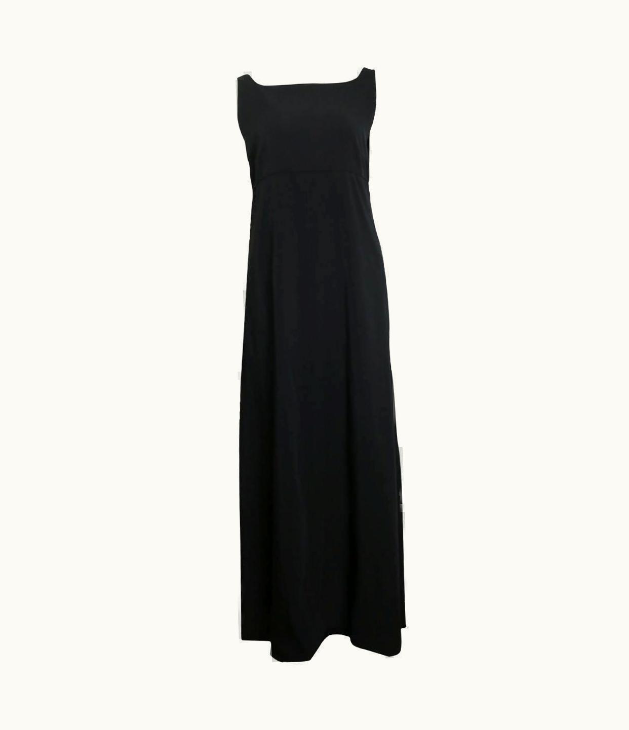 Chanel Vintage 1998 Chanel Black A-Line Jersey Maxi Dress