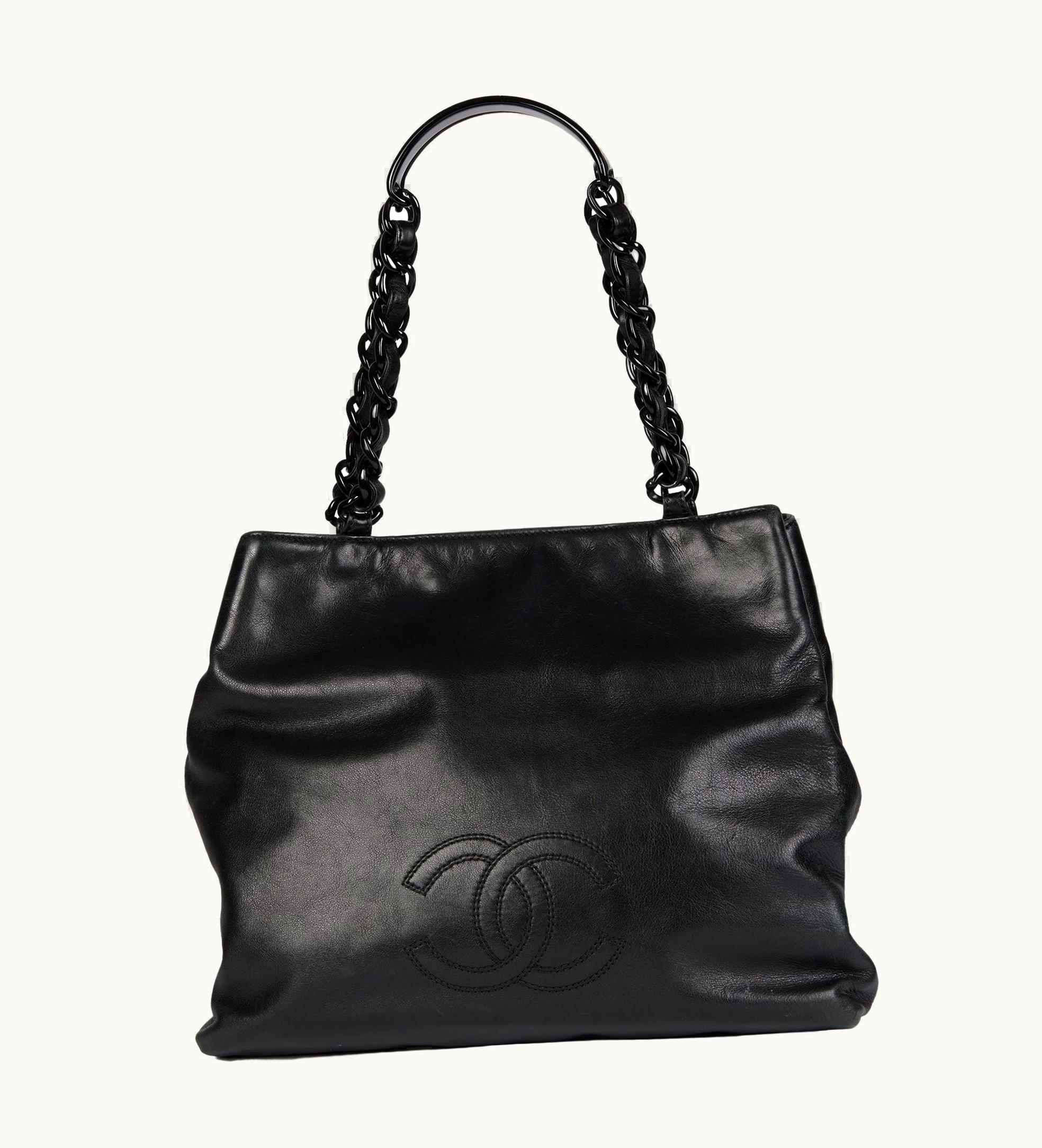 Chanel Chanel So Black Calfskin Leather Vintage Timeless Shoulder Tote