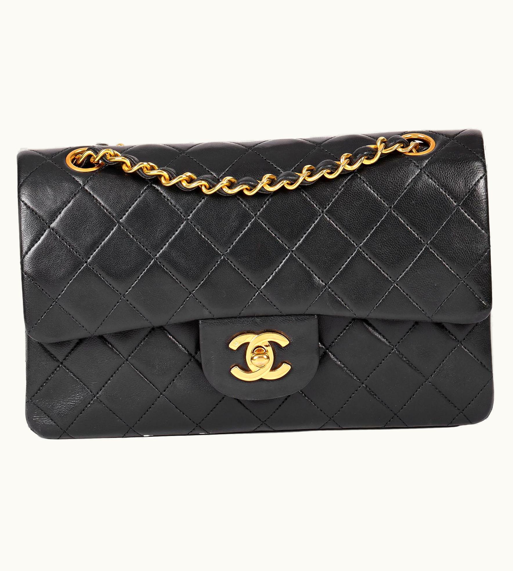 Chanel Chanel Navy Quilted Lambskin Vintage Small Classic Double Flap Bag