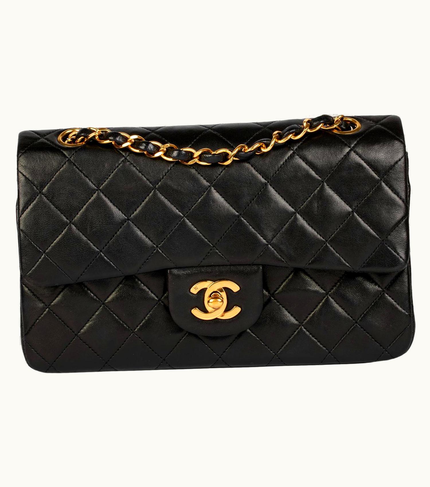 Chanel Chanel Black Quilted Lambskin Vintage Small Classic Double Flap Bag UZ0591735