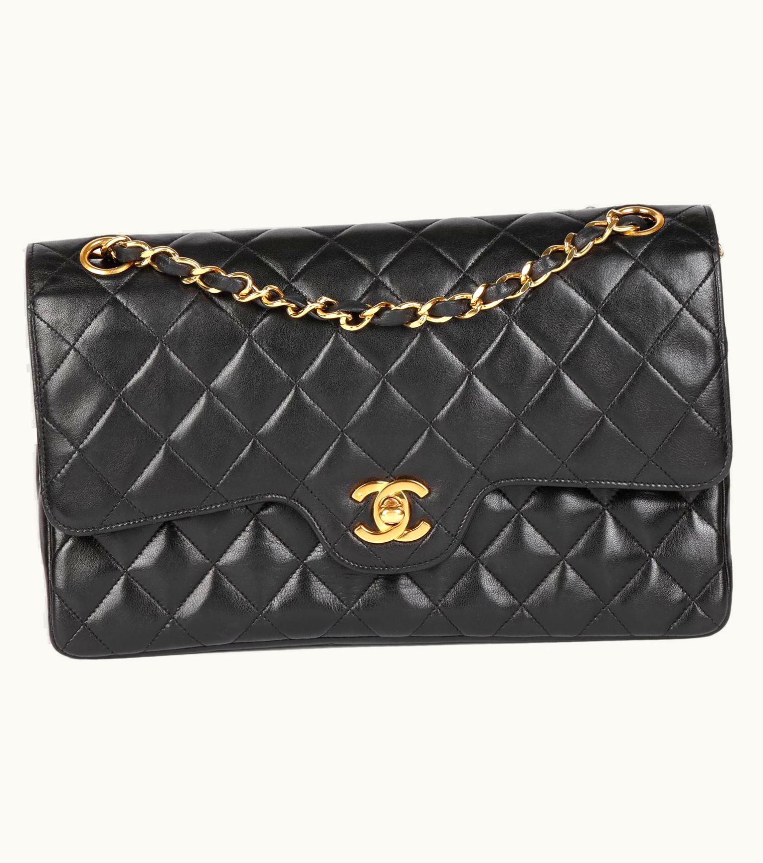 Chanel Chanel Black Quilted Lambskin Vintage Medium Classic Double Flap Bag UZ0591736