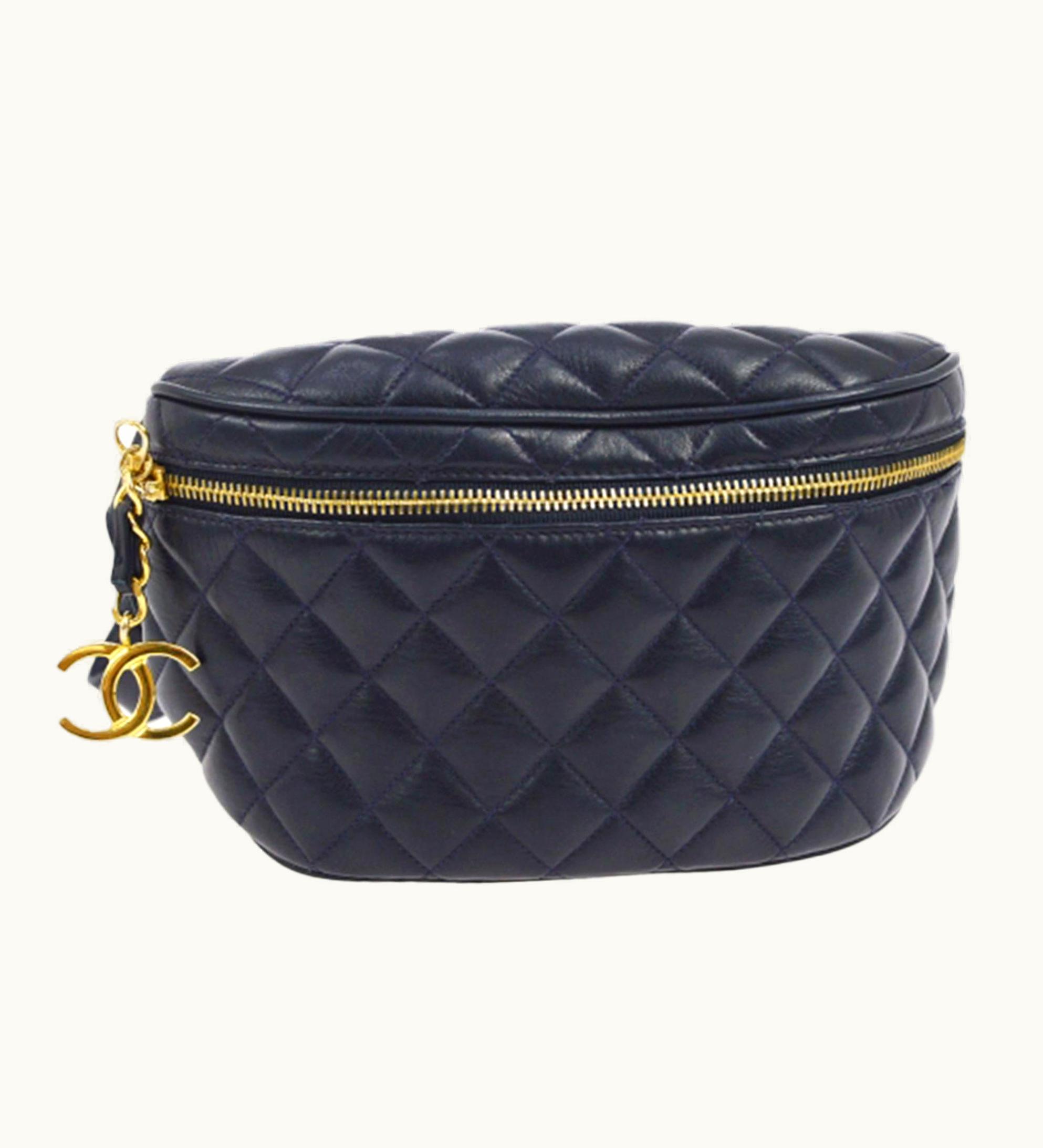 Chanel Chanel Quilted Lambskin Vintage Fanny Pack Waist Belt Bum Bag, 1990s