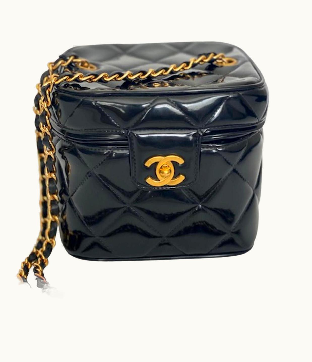 Chanel 1995 Chanel Vintage Spring Patent Leather Heart Vanity Crossbody Bag