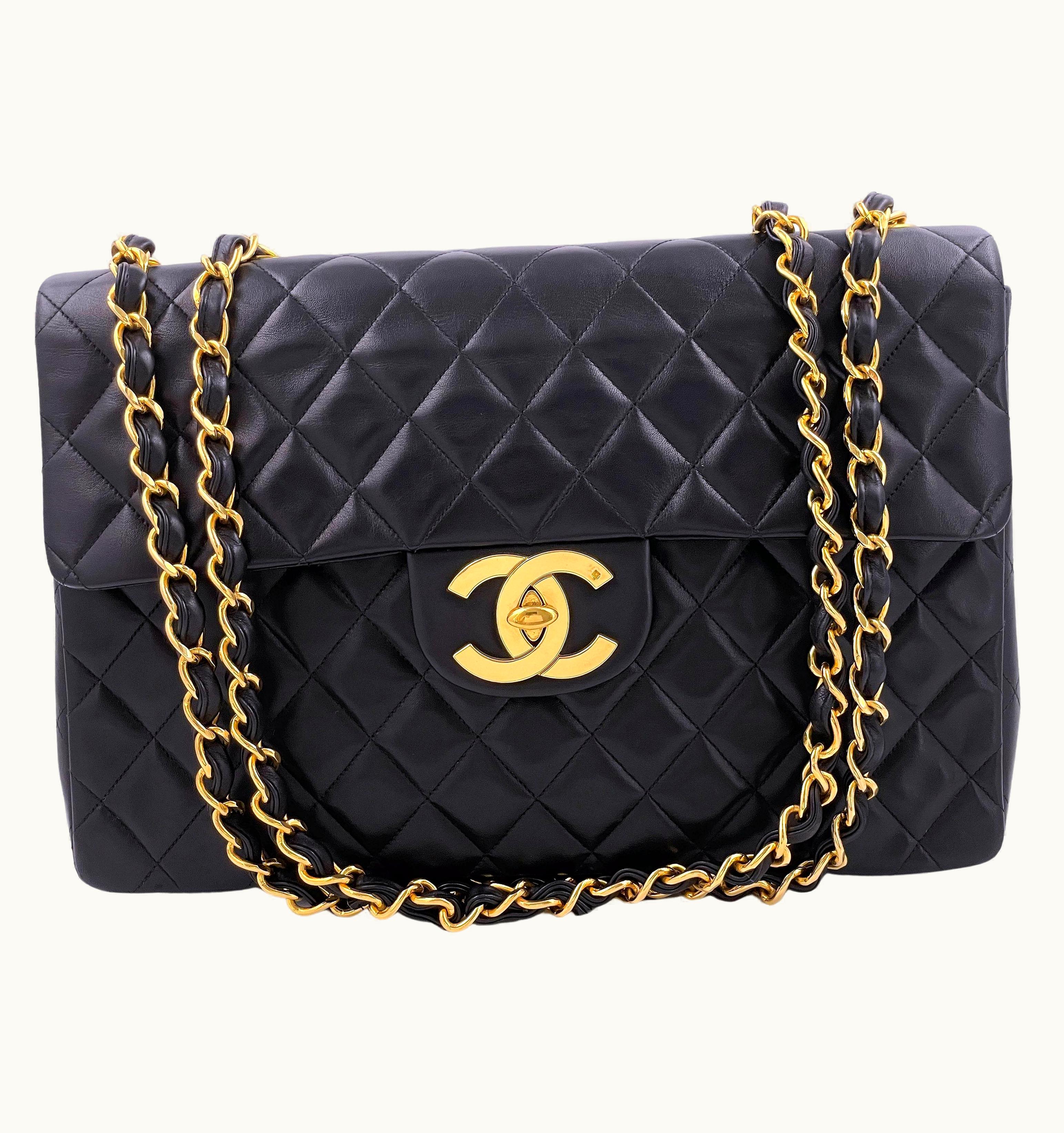Chanel Chanel 1994 Vintage Black Maxi Classic Flap Bag 24k Ghw