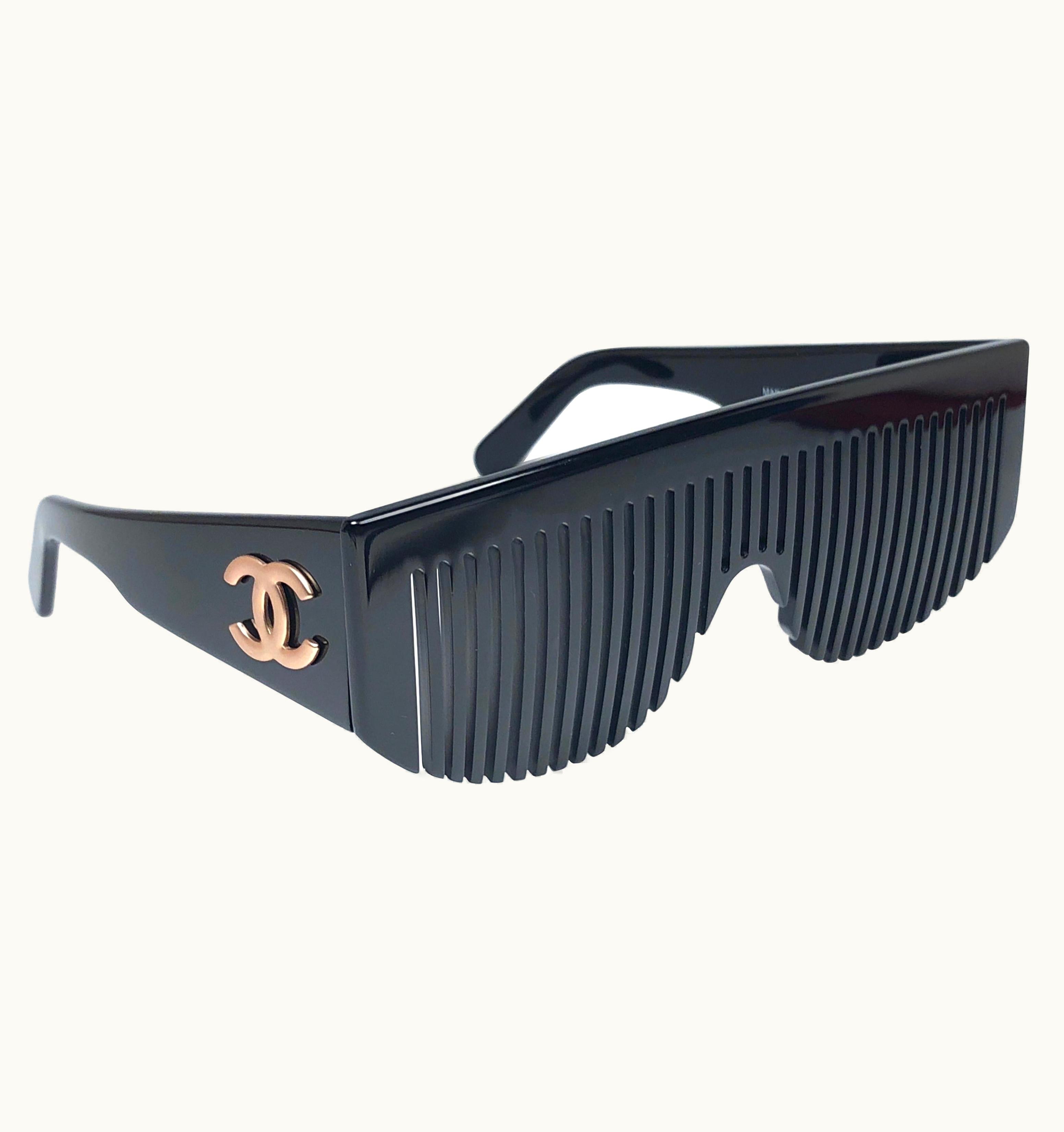 Chanel Vintage Chanel Vintage Black Comb Made In Italy Sunglasses 1993