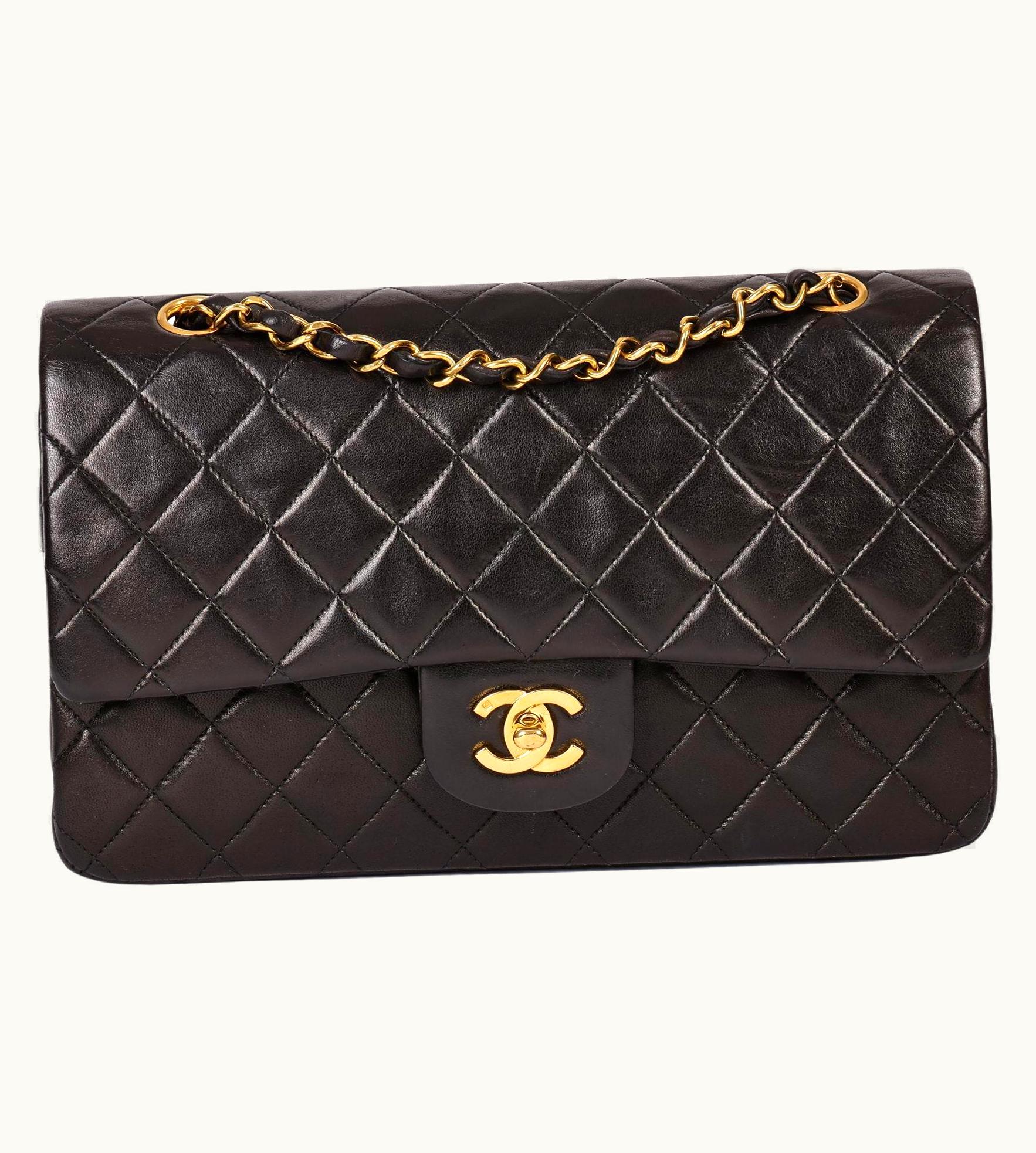 Chanel Chanel Black Quilted Lambskin Vintage Medium Classic Double Flap Bag UZ0591782