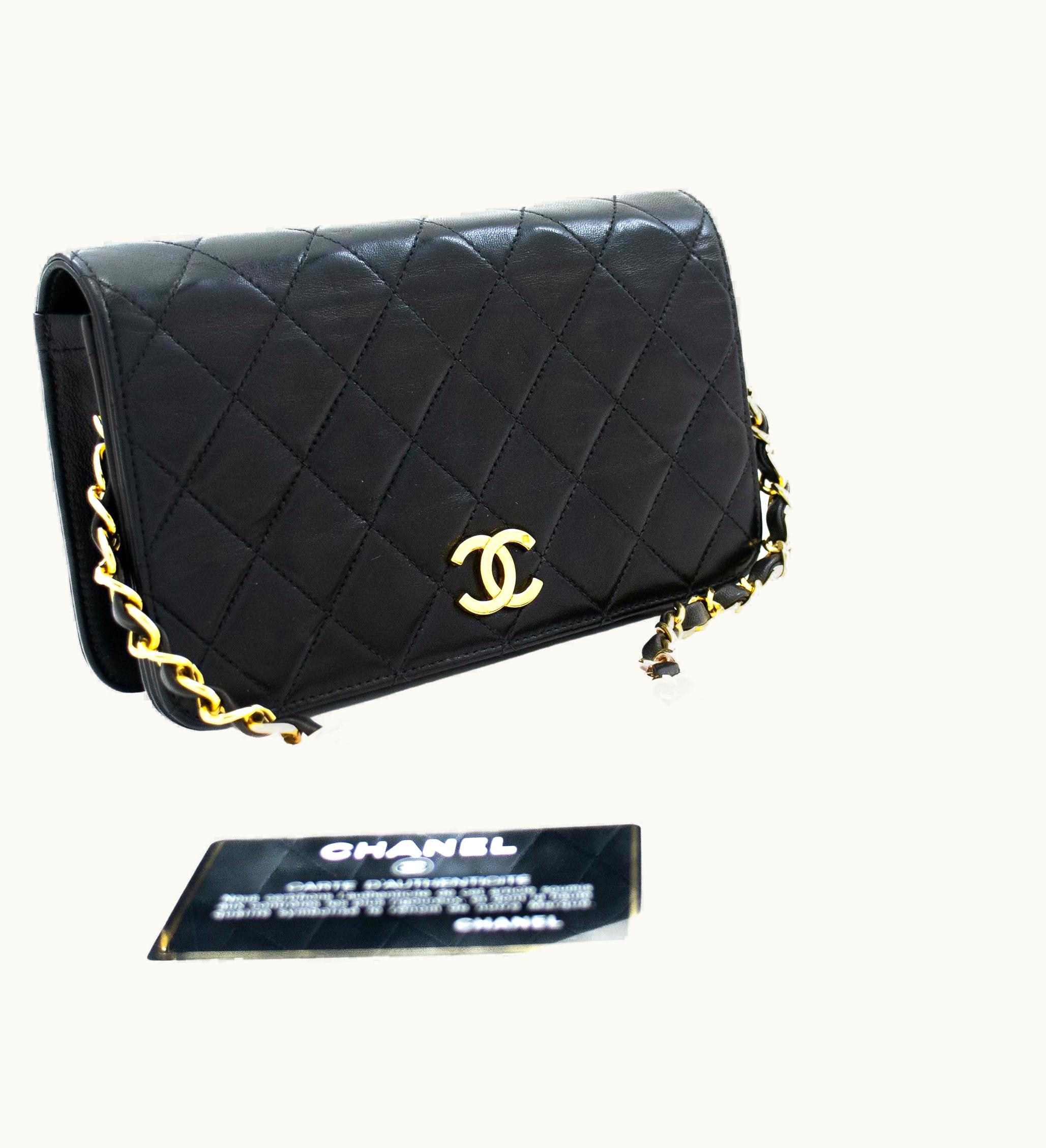 Chanel Chanel Full Chain Flap Shoulder Bag Black Clutch Quilted Lambskin UZ0591788