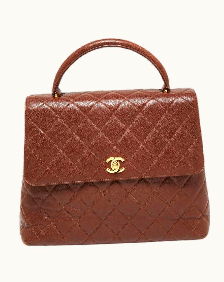 Chanel Chanel Dark Brown Quilted Leather Vintage Kelly Top Handle Bag