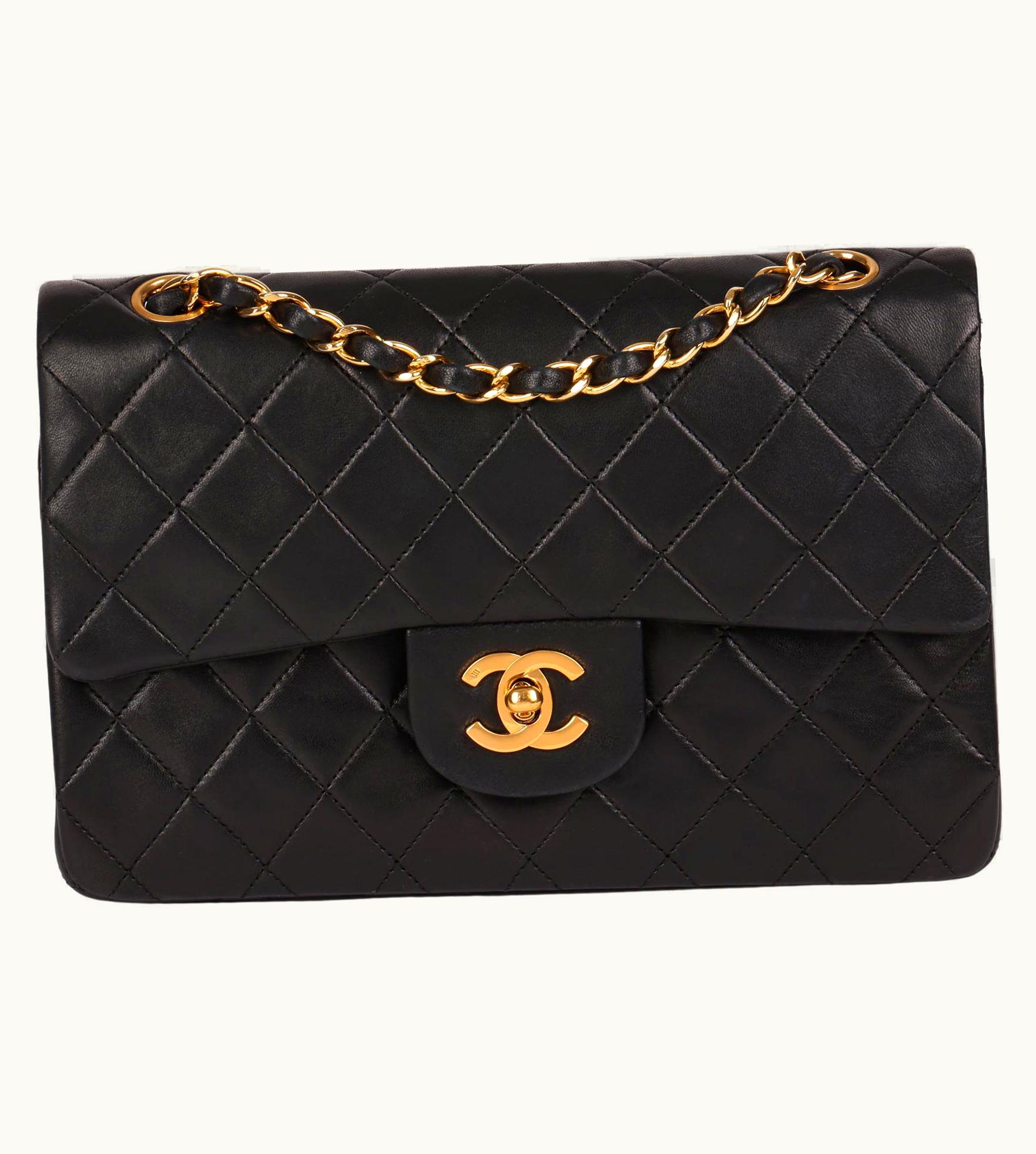 Chanel Chanel Black Quilted Lambskin Vintage Small Classic Double Flap Bag UZ0591801