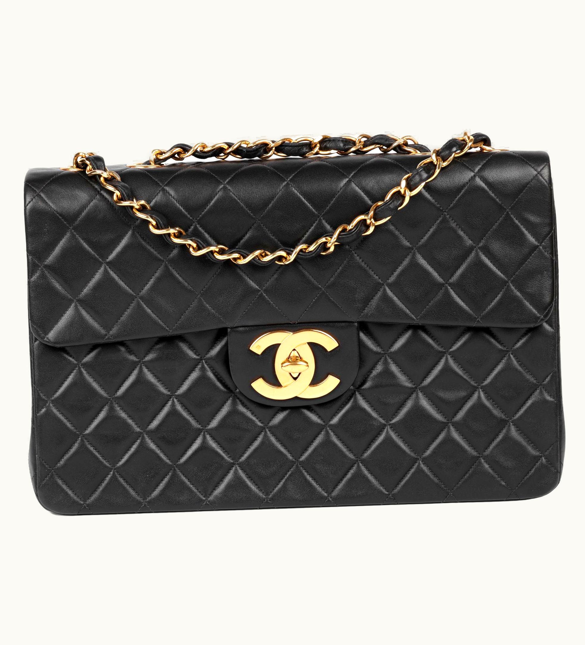 Chanel Chanel Black Quilted Lambskin Maxi Jumbo Xl Classic Single Flap Bag UZ0591806