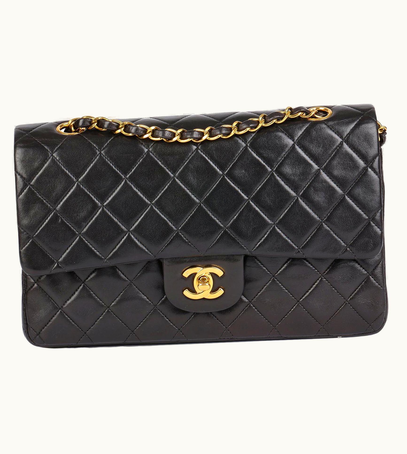 Chanel Chanel Black Quilted Lambskin Vintage Medium Classic Double Flap Bag UZ0591811