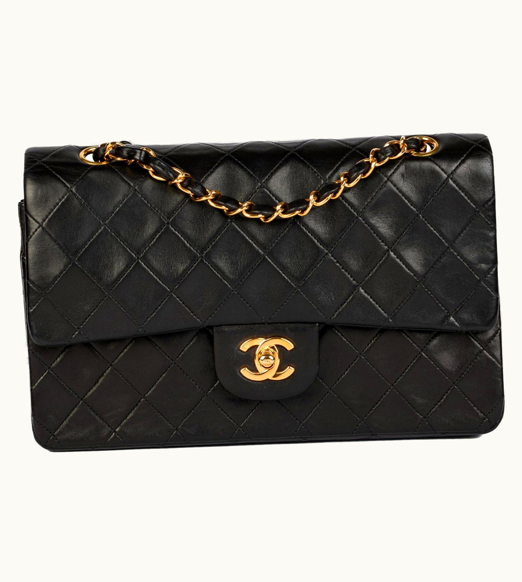 Chanel Chanel Black Quilted Lambskin Vintage Medium Classic Double Flap Bag UZ0591821