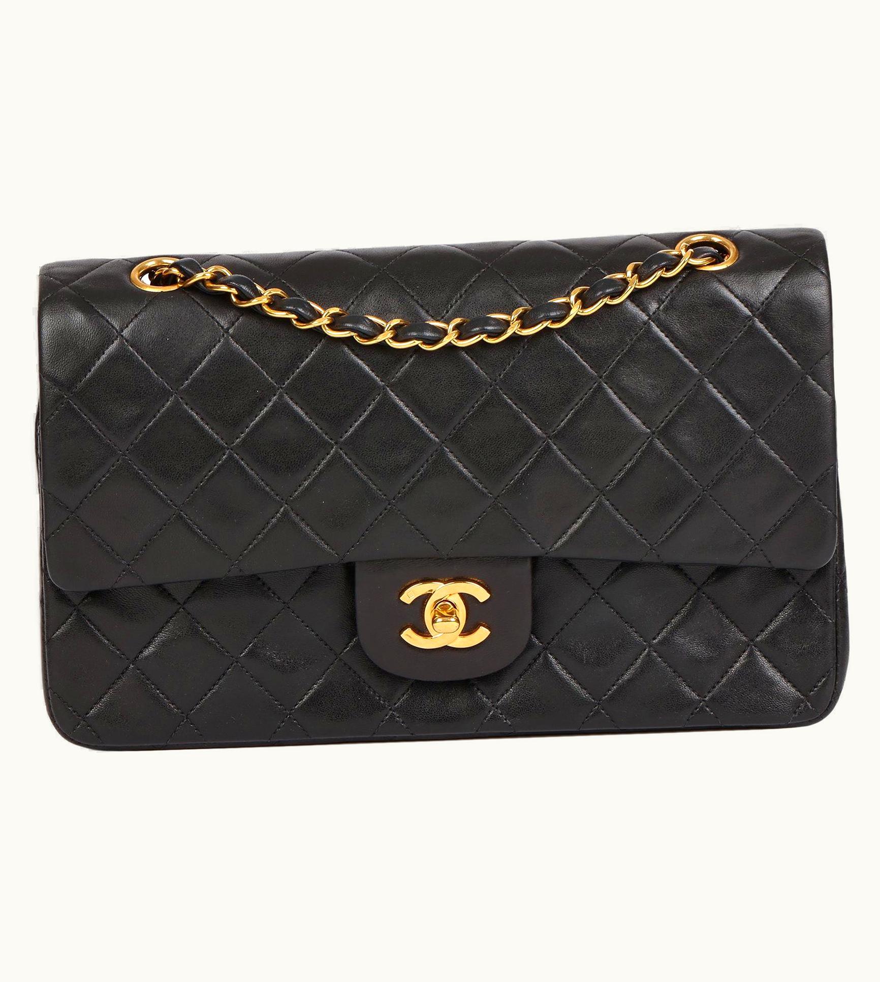 Chanel Chanel Black Quilted Lambskin Vintage Medium Classic Double Flap Bag UZ0591831