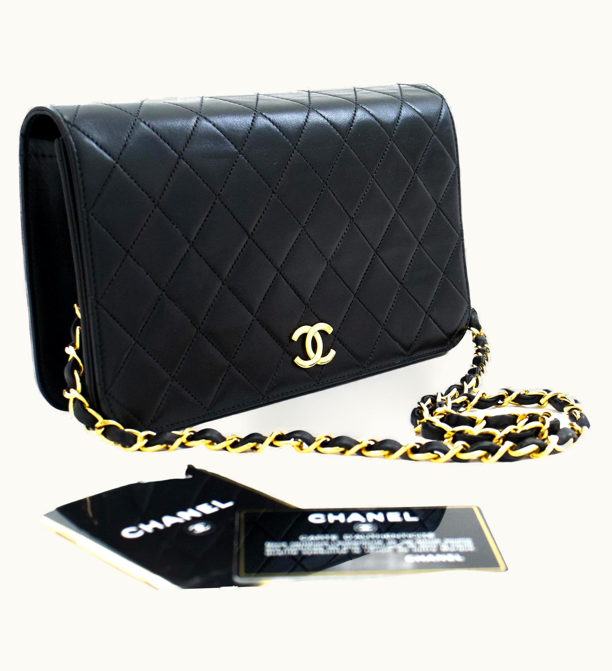 Chanel Chanel Full Chain Flap Shoulder Bag Black Clutch Quilted Lambskin UZ0591832
