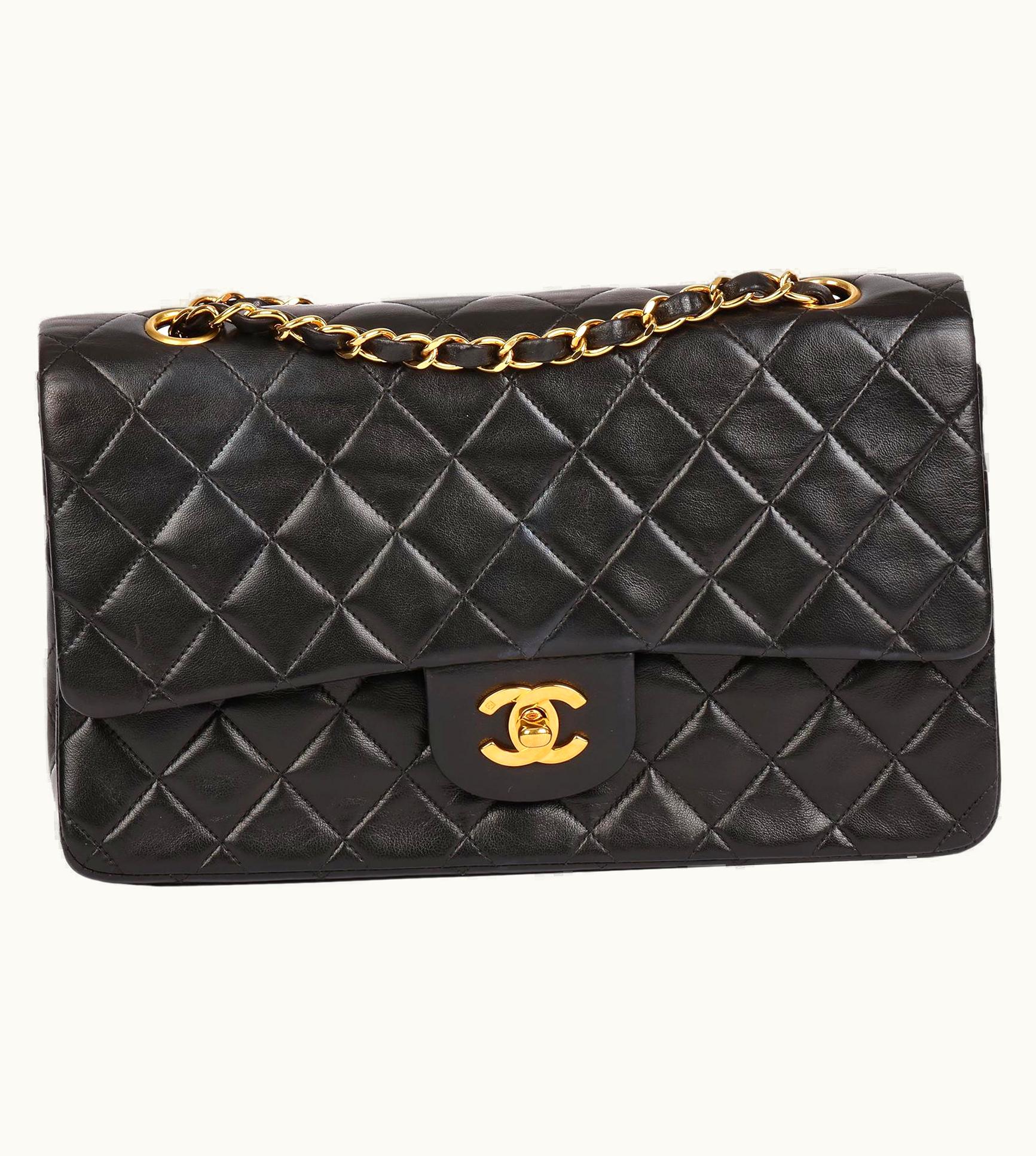 Chanel Chanel Black Quilted Lambskin Vintage Medium Classic Double Flap Bag UZ0591835