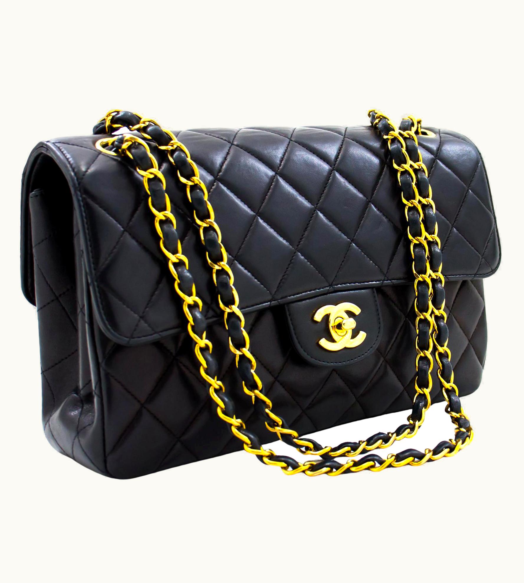 Chanel Chanel Double Faces W Sided Chain Shoulder Bag Black Flap Quilted