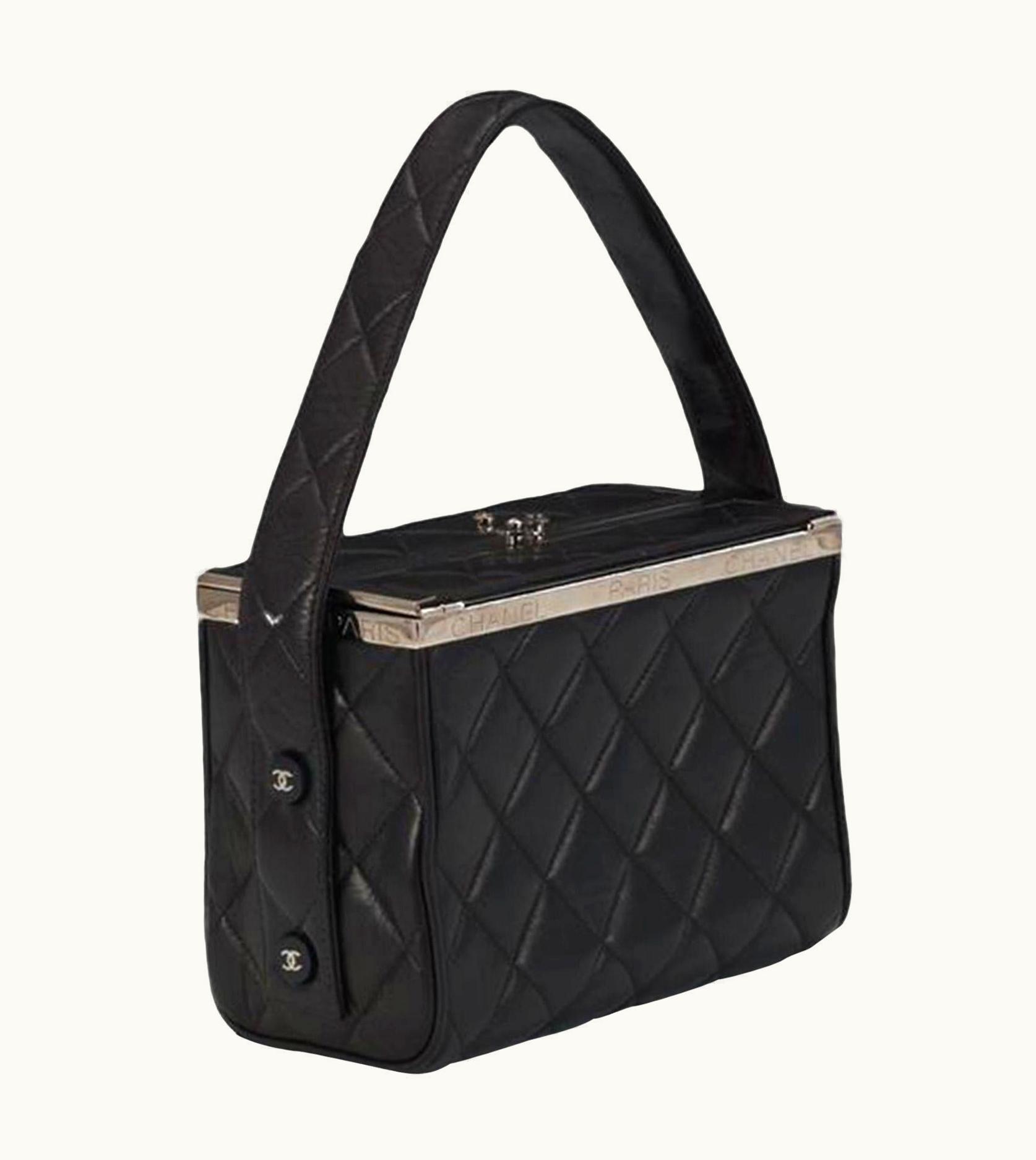 Chanel Chanel Minaudière Tote Bag Clutch Mini Vanity Black Calfskin Leather Satchel