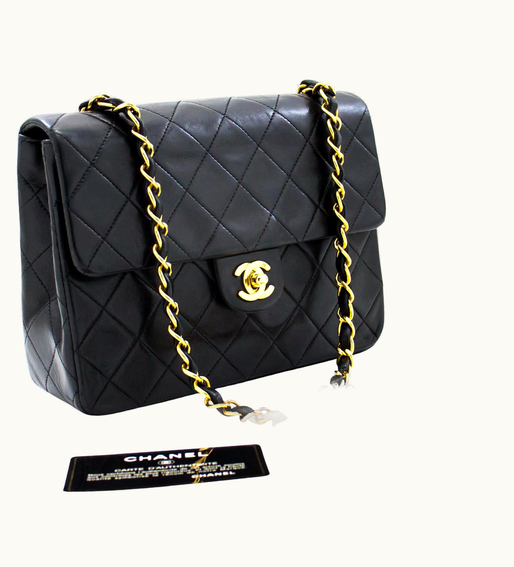 Chanel Chanel Mini Square Small Chain Shoulder Crossbody Bag Black Quilt UZ0591876
