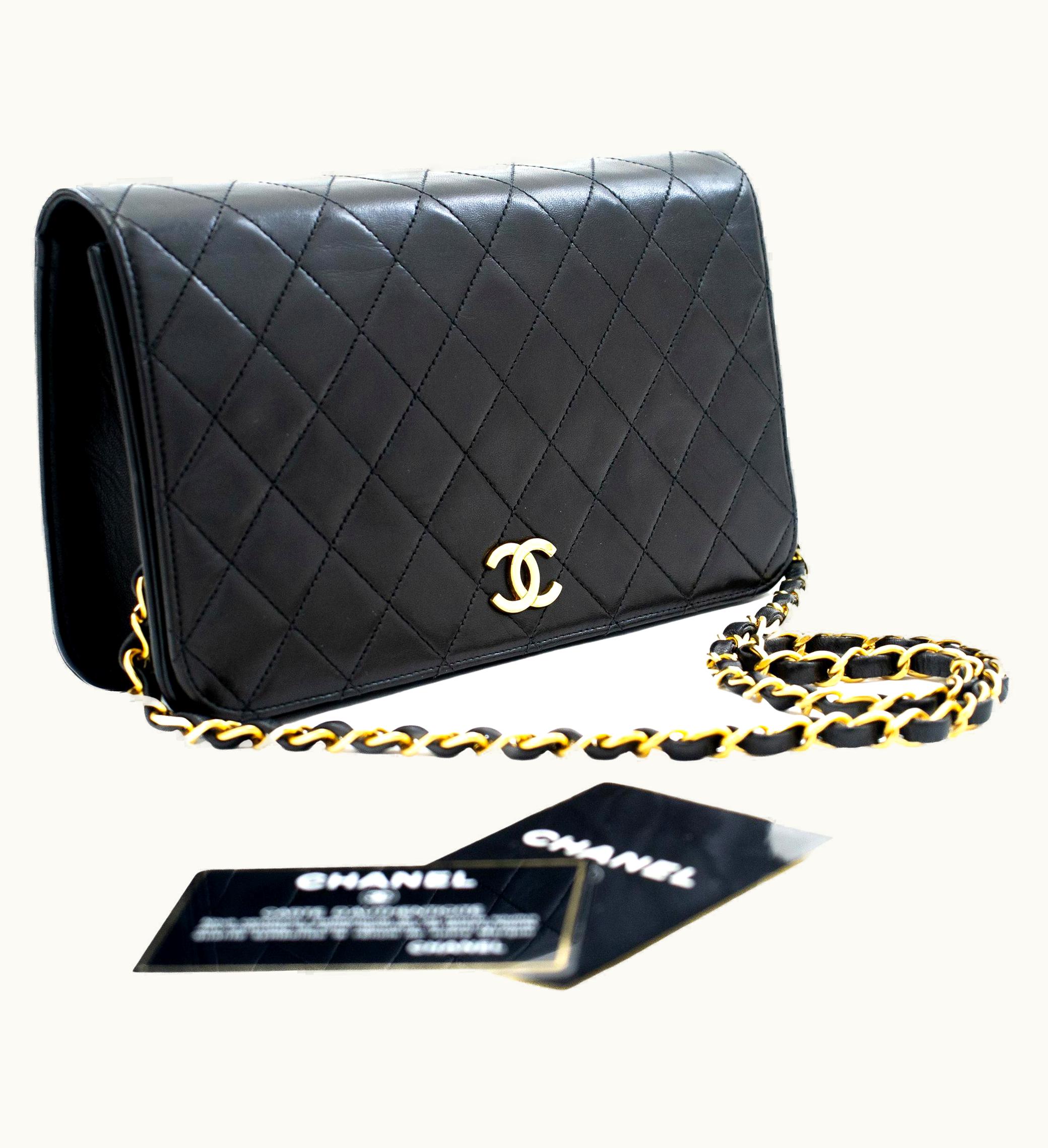 Chanel Chanel Full Chain Flap Shoulder Bag Black Clutch Quilted Lambskin UZ0591878