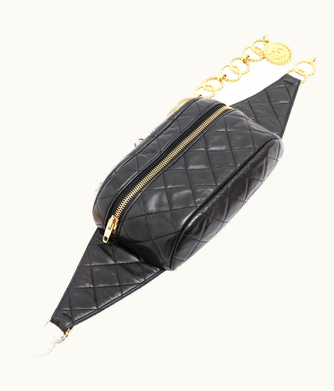 Chanel Chanel 1991 Vintage Lambskin Quilted Medallion Fanny Pack Waist Belt Bag Rare