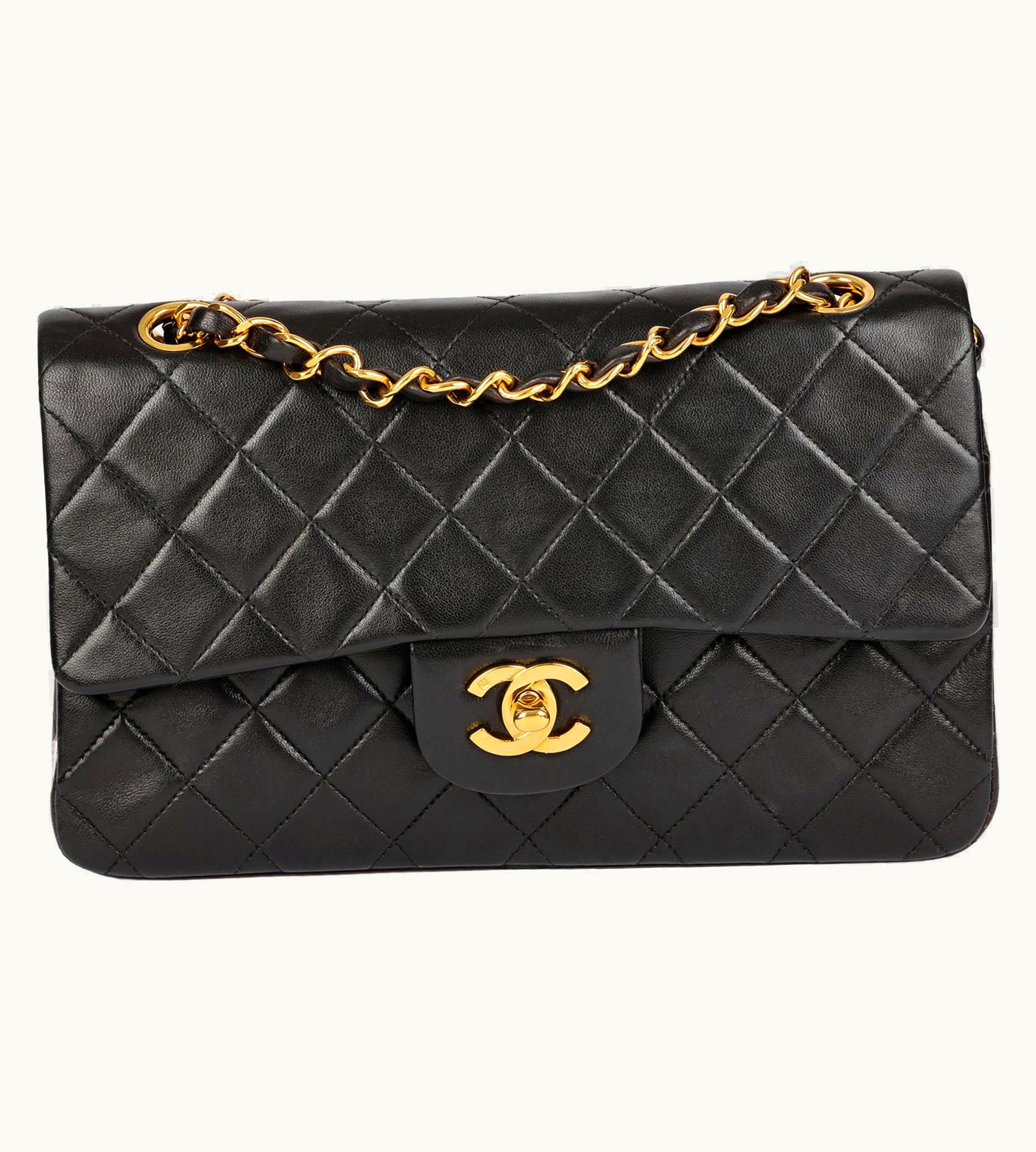 Chanel Chanel Black Quilted Lambskin Vintage Small Classic Double Flap Bag UZ0591898