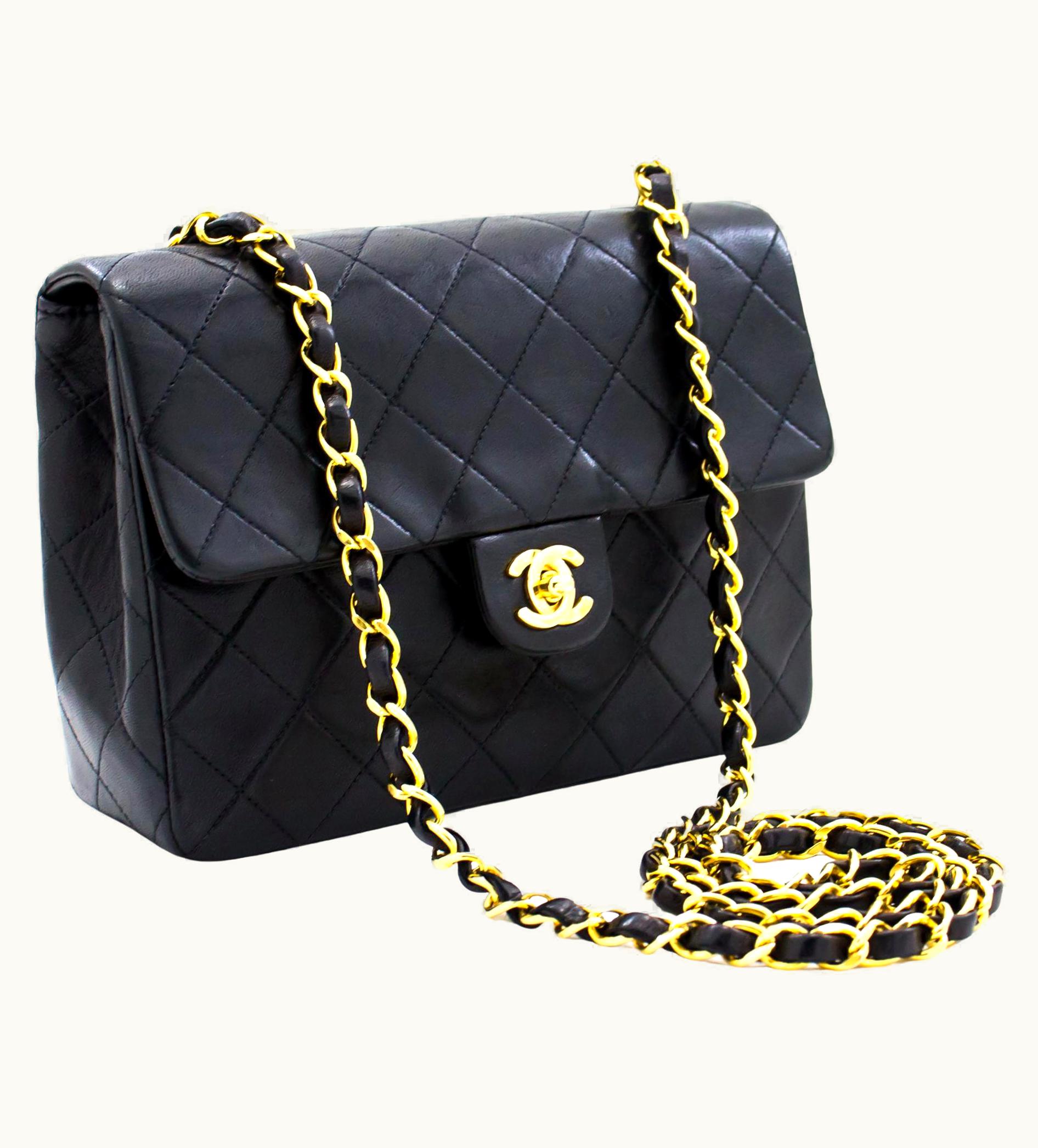 Chanel Chanel Mini Square Small Chain Shoulder Crossbody Bag Black Quilt UZ0591899