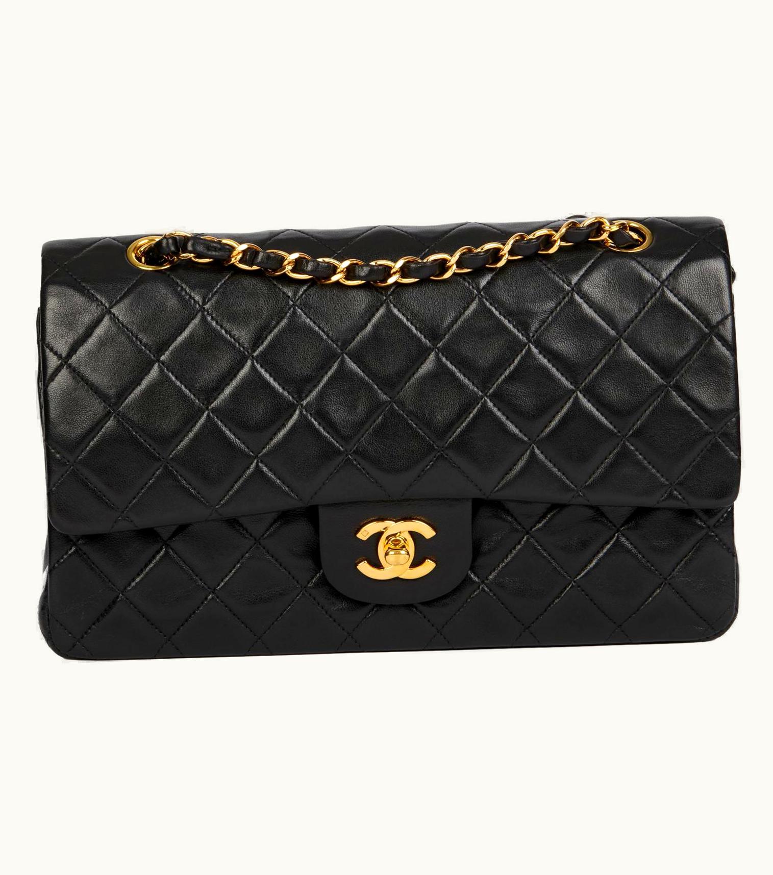 Chanel Chanel Black Quilted Lambskin Vintage Medium Classic Double Flap Bag UZ0591921