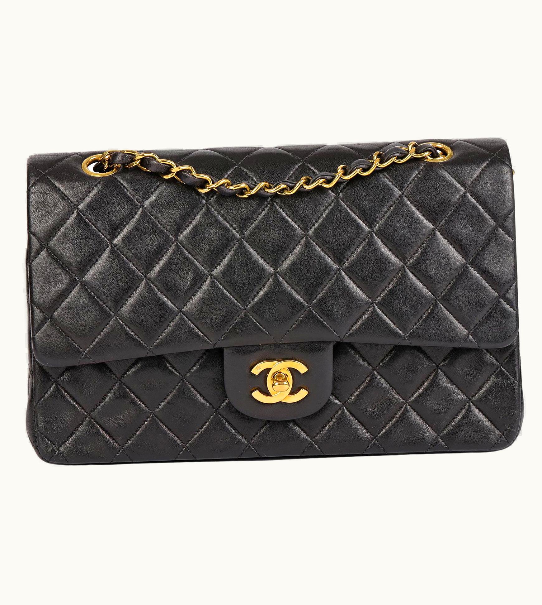 Chanel Chanel Black Quilted Lambskin Vintage Medium Classic Double Flap Bag UZ0591933