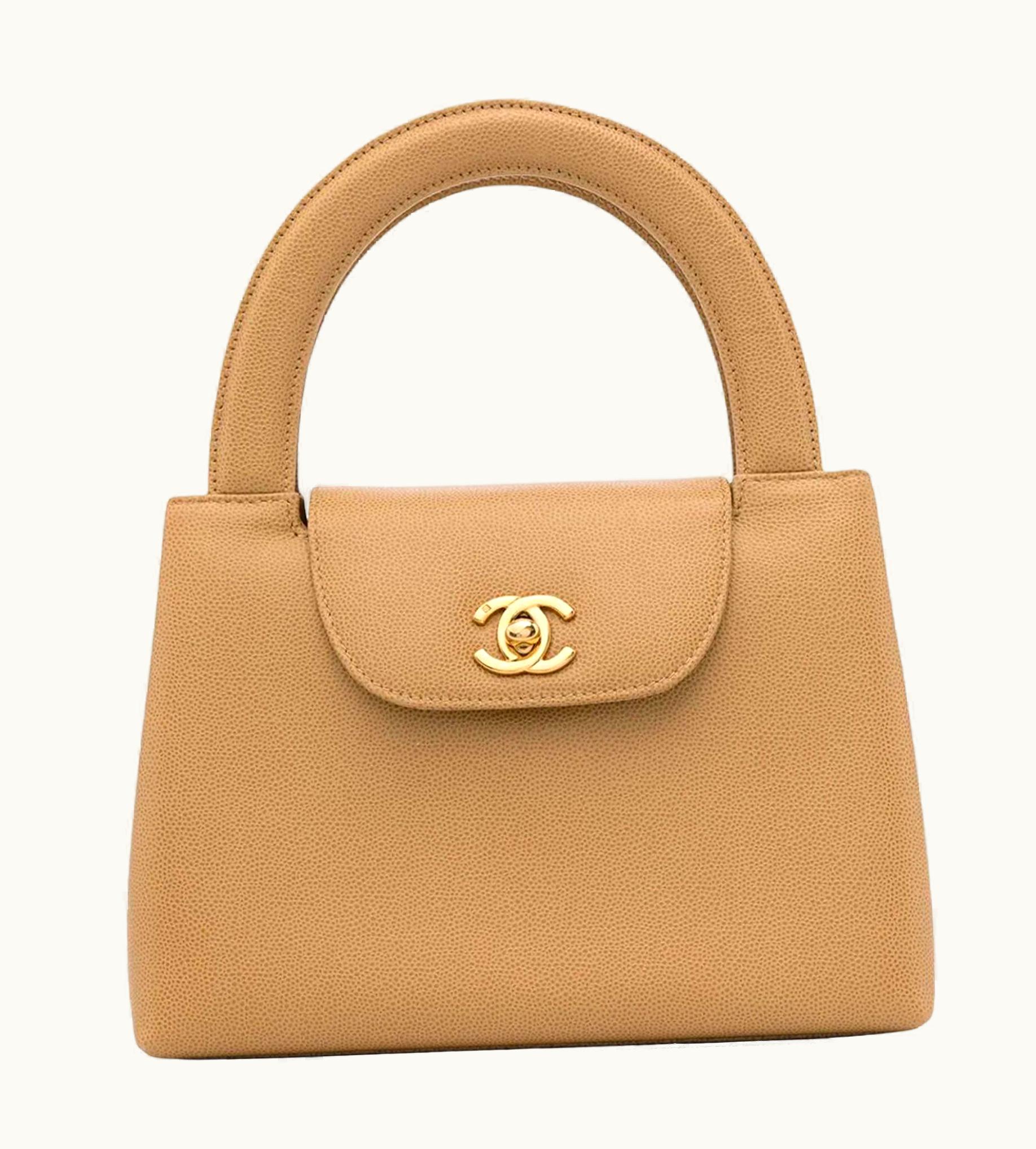 Chanel Chanel Vintage 90' Rare Beige Caviar Top Handle Classic Flap Bag