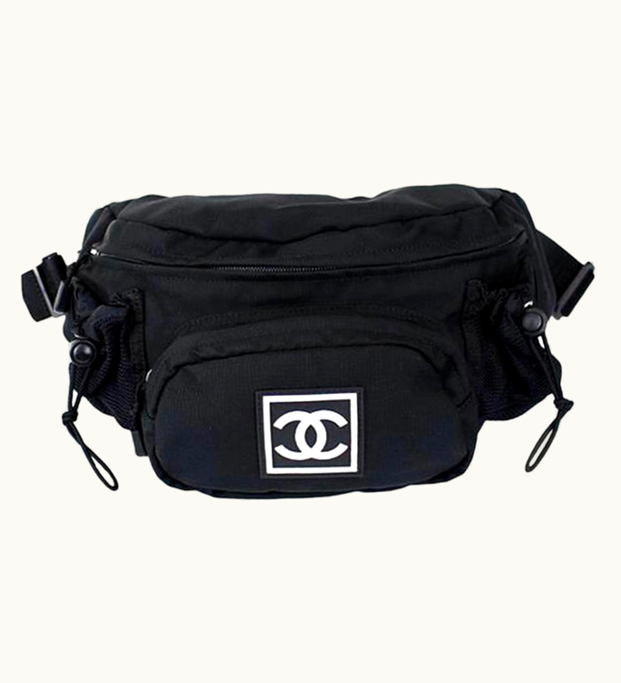 Chanel Chanel Waist Sport Fanny Pack Banane Rare Soldout Black Nylon Cross Body Bag UZ0591955
