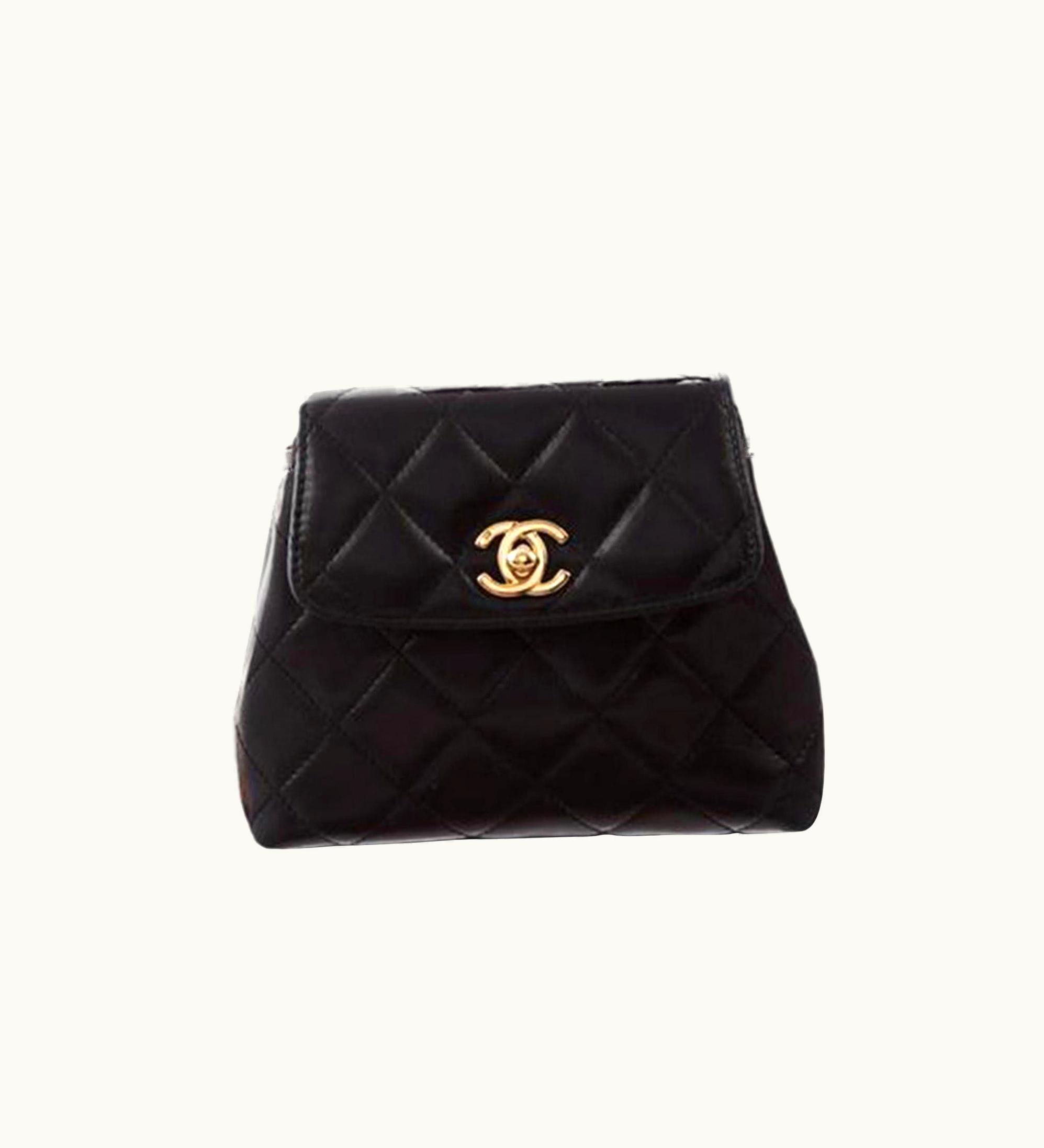 Chanel Chanel Bum Rare Vintage Mini 1997 Fanny Pack Waist Belt Pouch Black Lambskin Bag