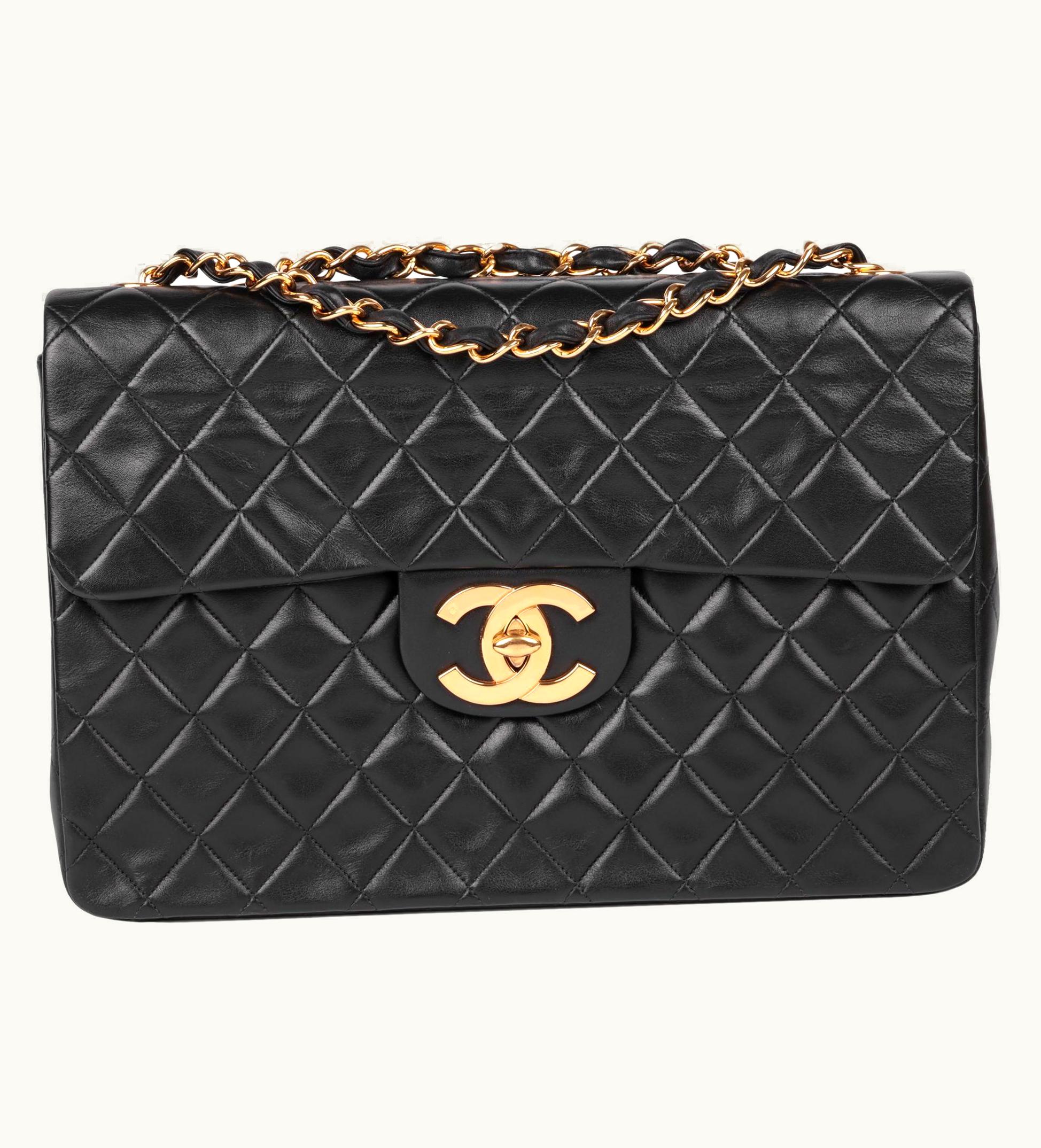 Chanel Chanel Black Quilted Lambskin Maxi Jumbo Xl Classic Single Flap Bag UZ0591968