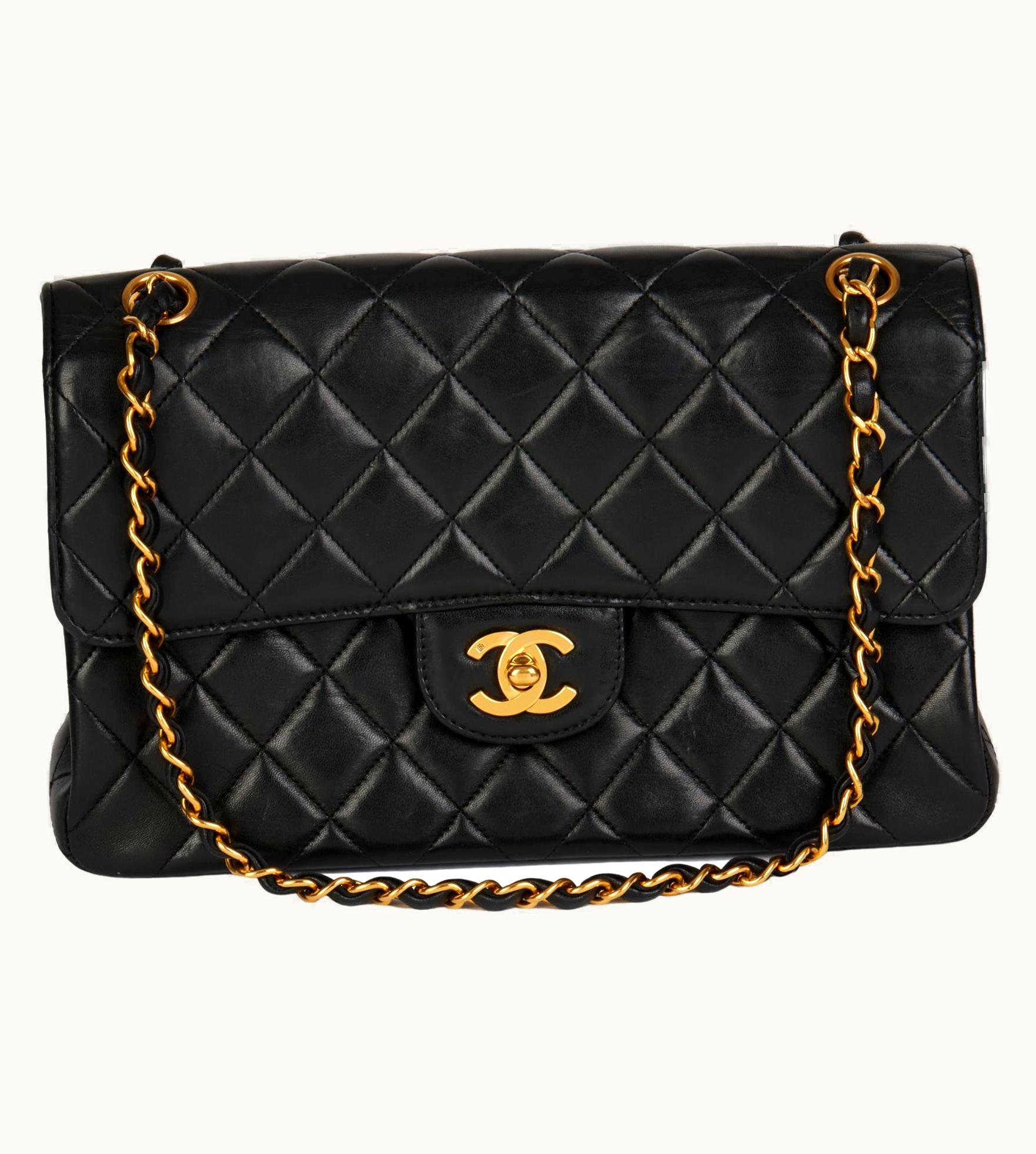 Chanel Chanel Black Quilted Lambskin Vintage Medium Double Sided Classic Flap Bag