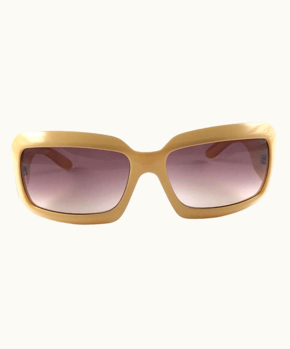 Chanel Vintage Chanel 5076h Cream Oversized Frame Sunglasses Made In Italy Y2k