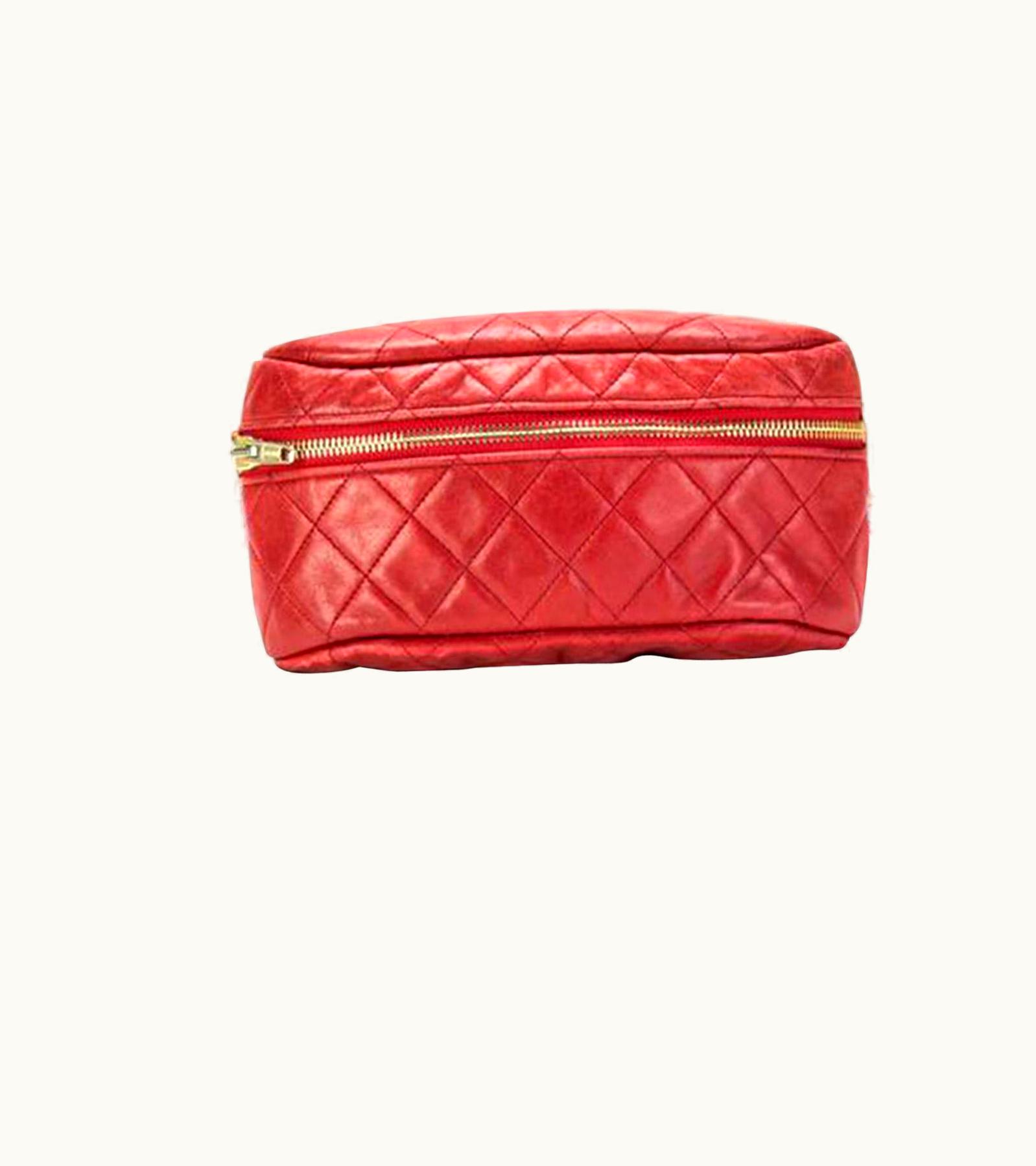 Chanel Chanel Waist Fanny Pack Vintage Rare Gold Chain Collector' Piece Red Belt Bag