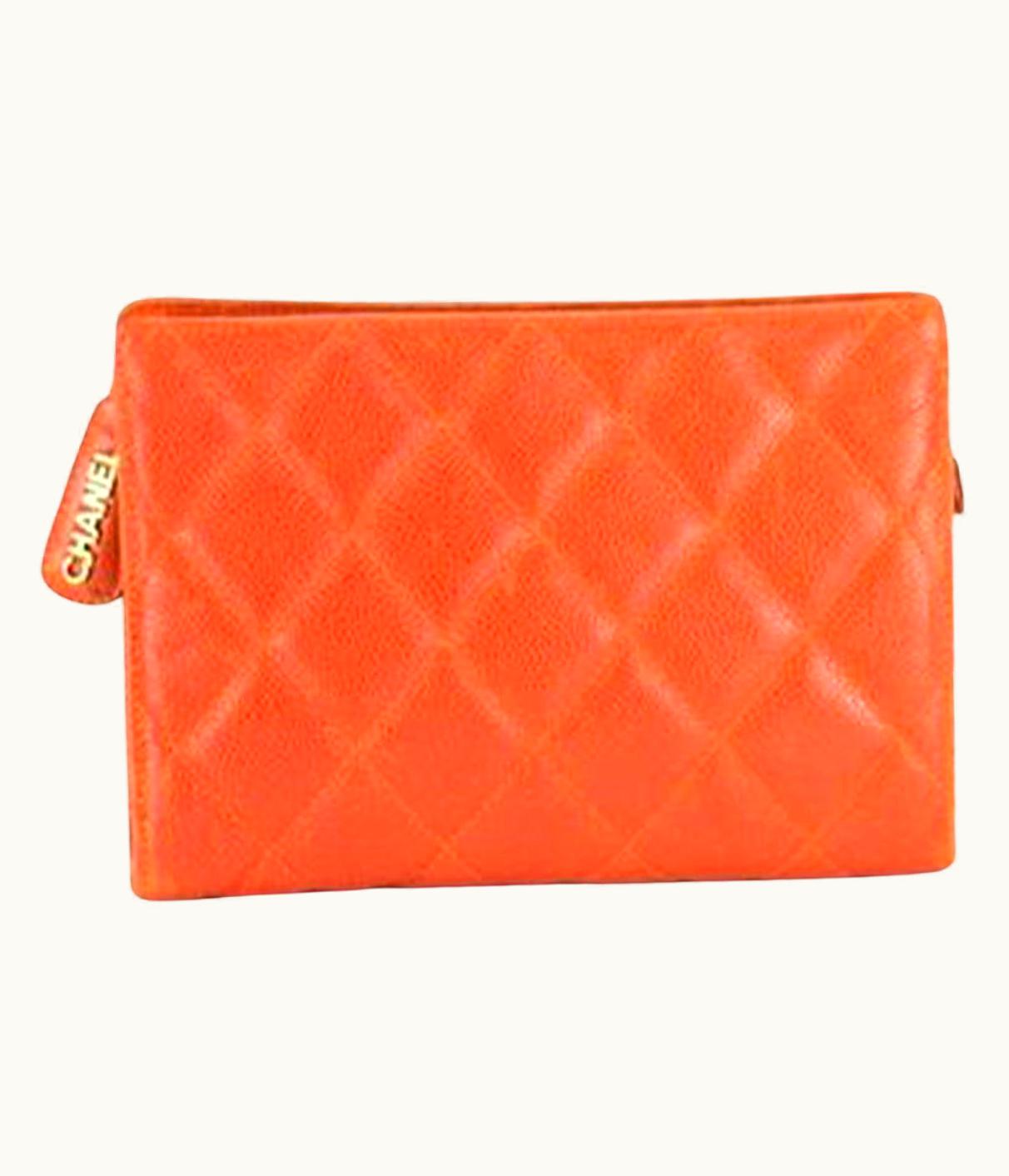 Chanel Chanel Waist Belt Fanny Pack Vintage 1990s Rare Olivia Culpo White Orange Bag