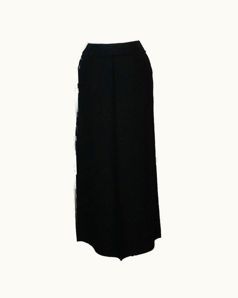 Chanel Chanel 1999 Black Wool Vintage Maxi Skirt WS/S Buttons Down Back