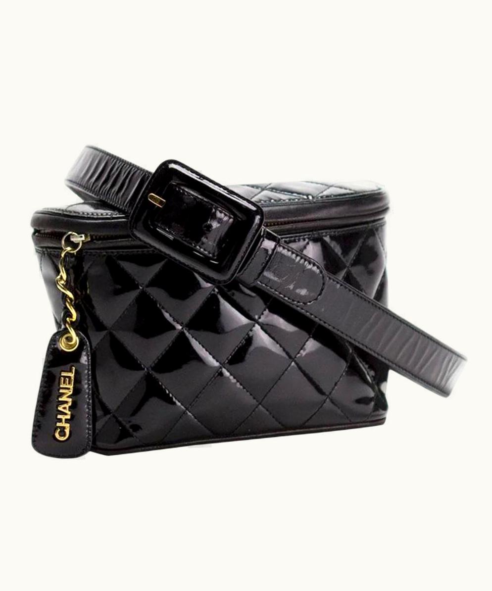Chanel Chanel Waist Vintage Rare 1994 Belt Bum Fanny Pack Black Patent Leather Bag UZ0592067