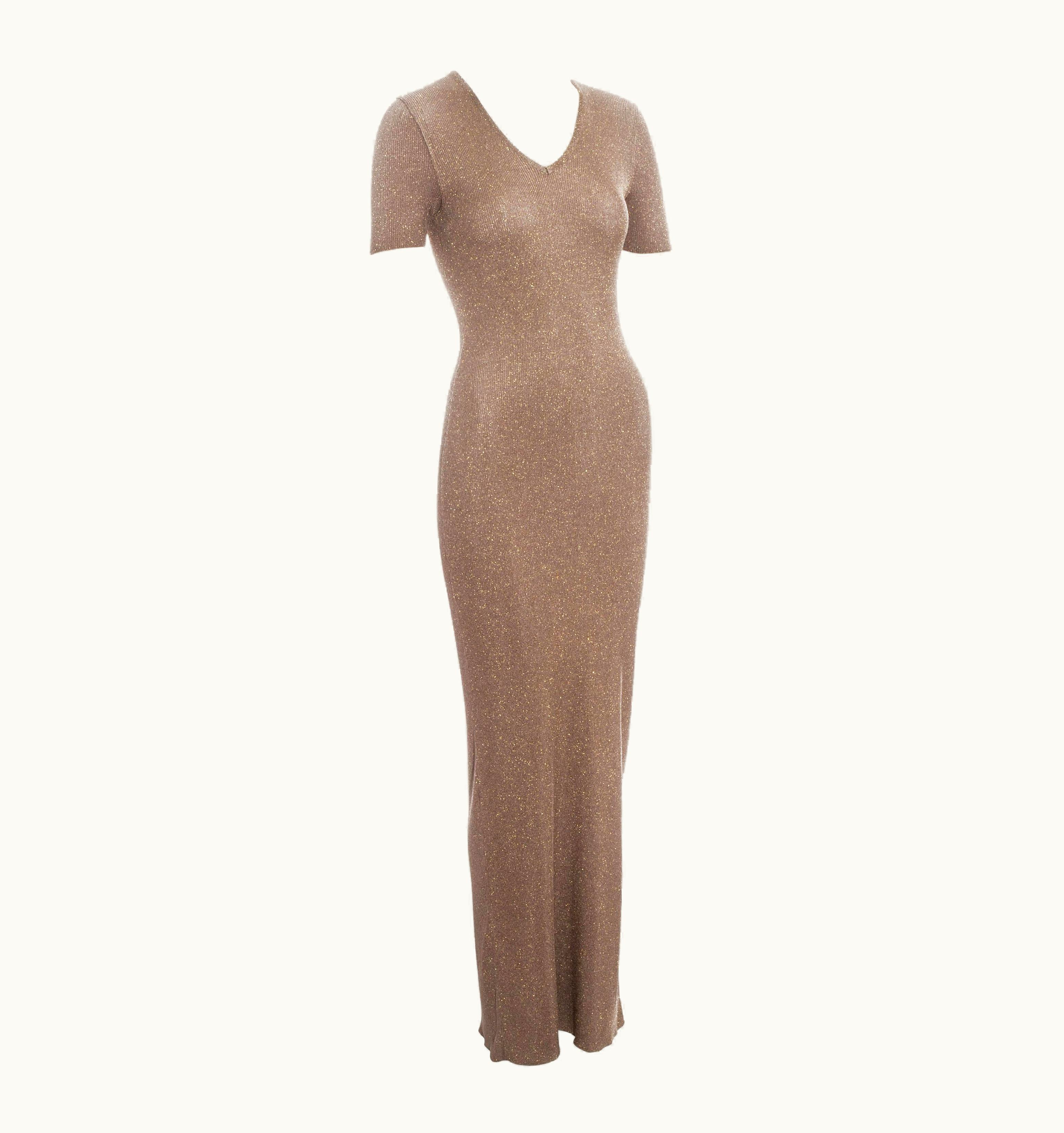 Chanel Chanel By Karl Lagerfeld Gold Lurex T-shirt Dress, AW 1996