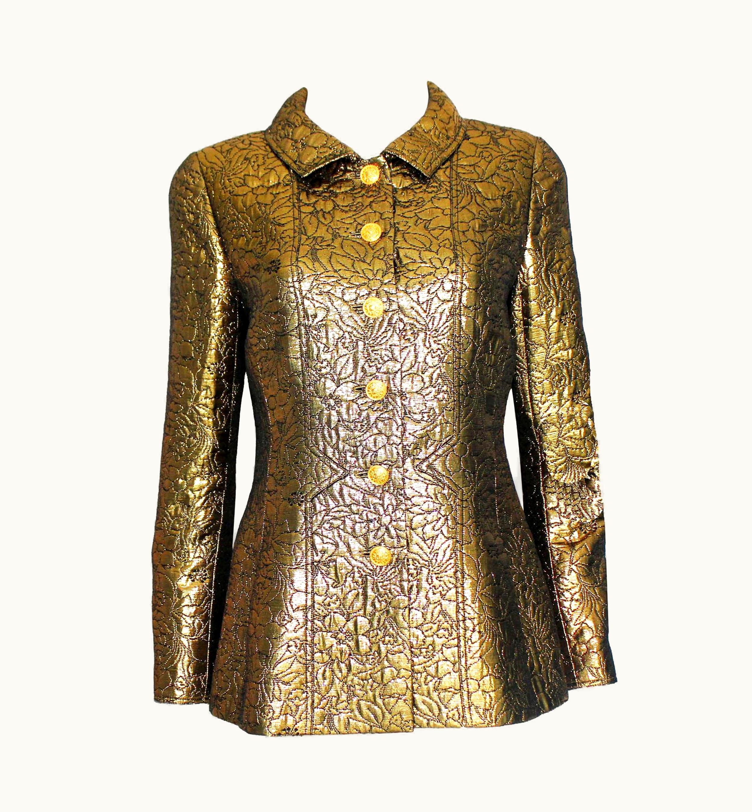 Chanel Chanel AW 1996 Iconic Golden Metallic 3d Structured Jacket Blazer
