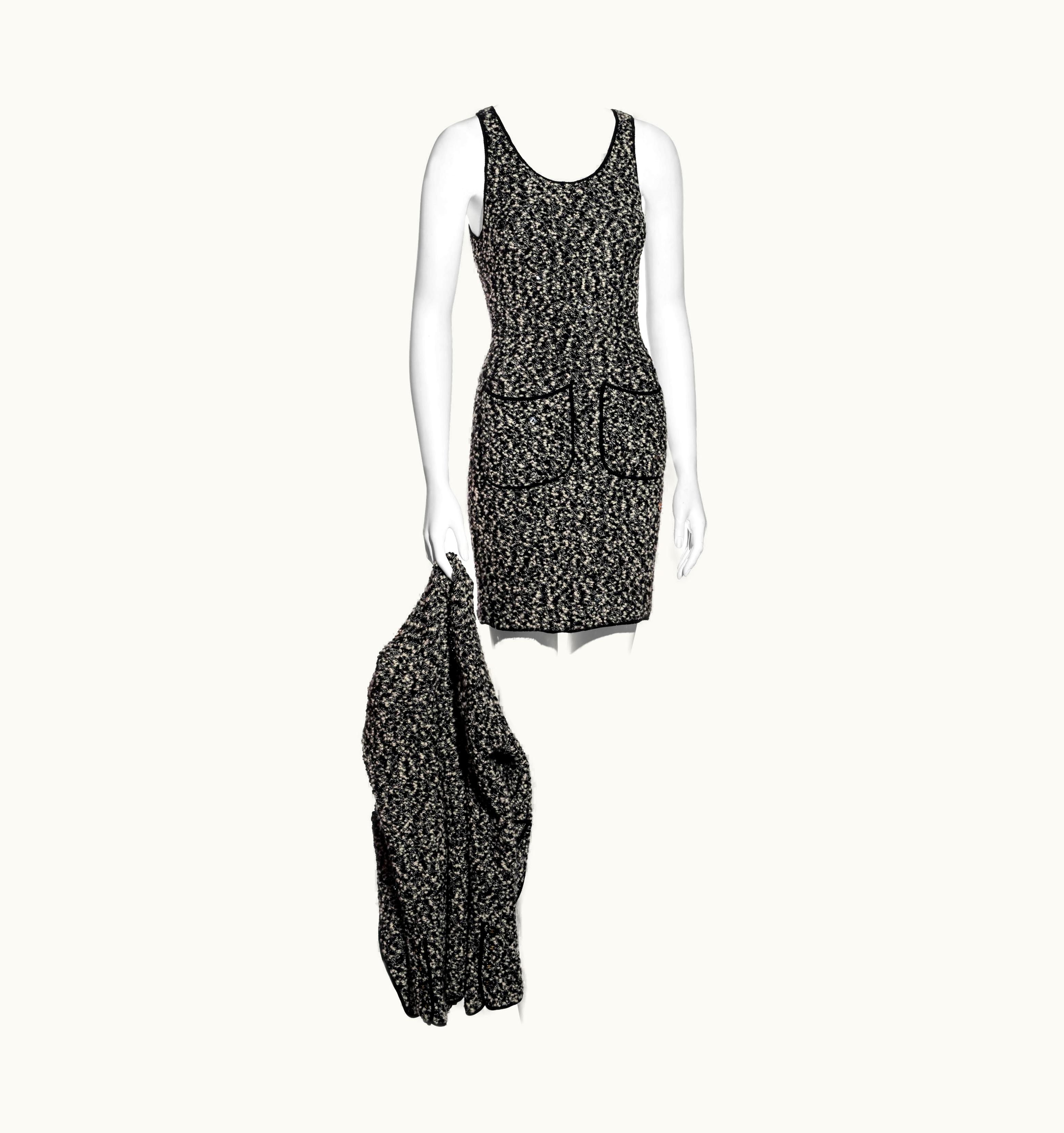 Chanel Chanel By Karl Lagerfeld Bouclé Wool Mini Dress And Cardigan Set, AW 1994